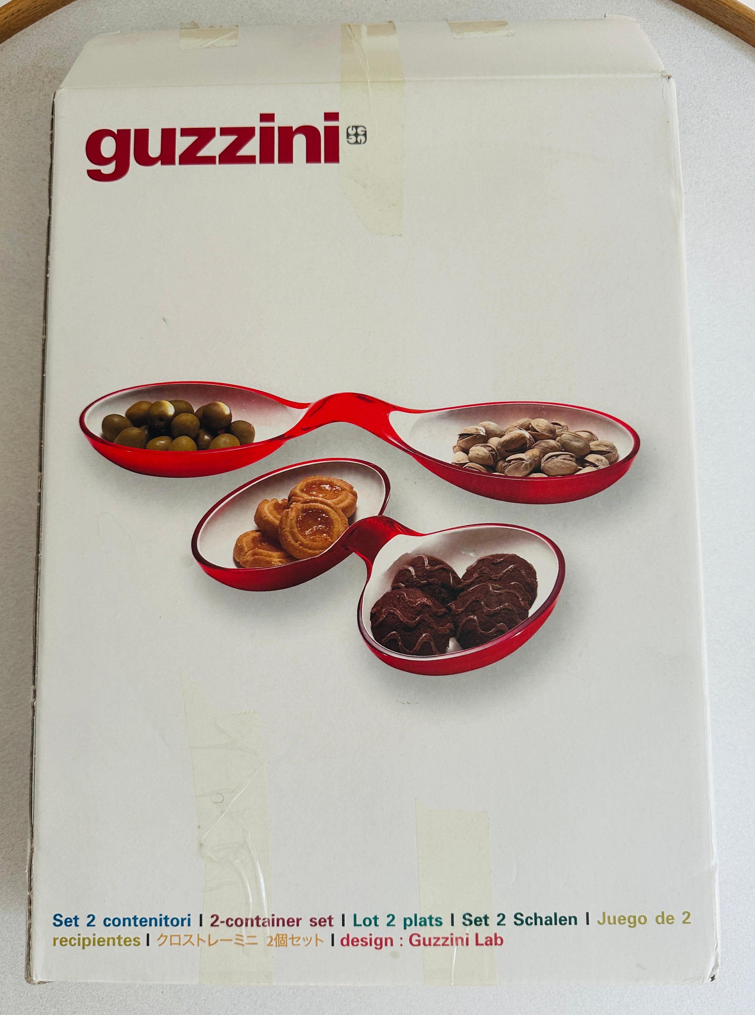 1980 Italian Guzzini Lab Interlocking Red & White Platter inc Original Box en vente 11