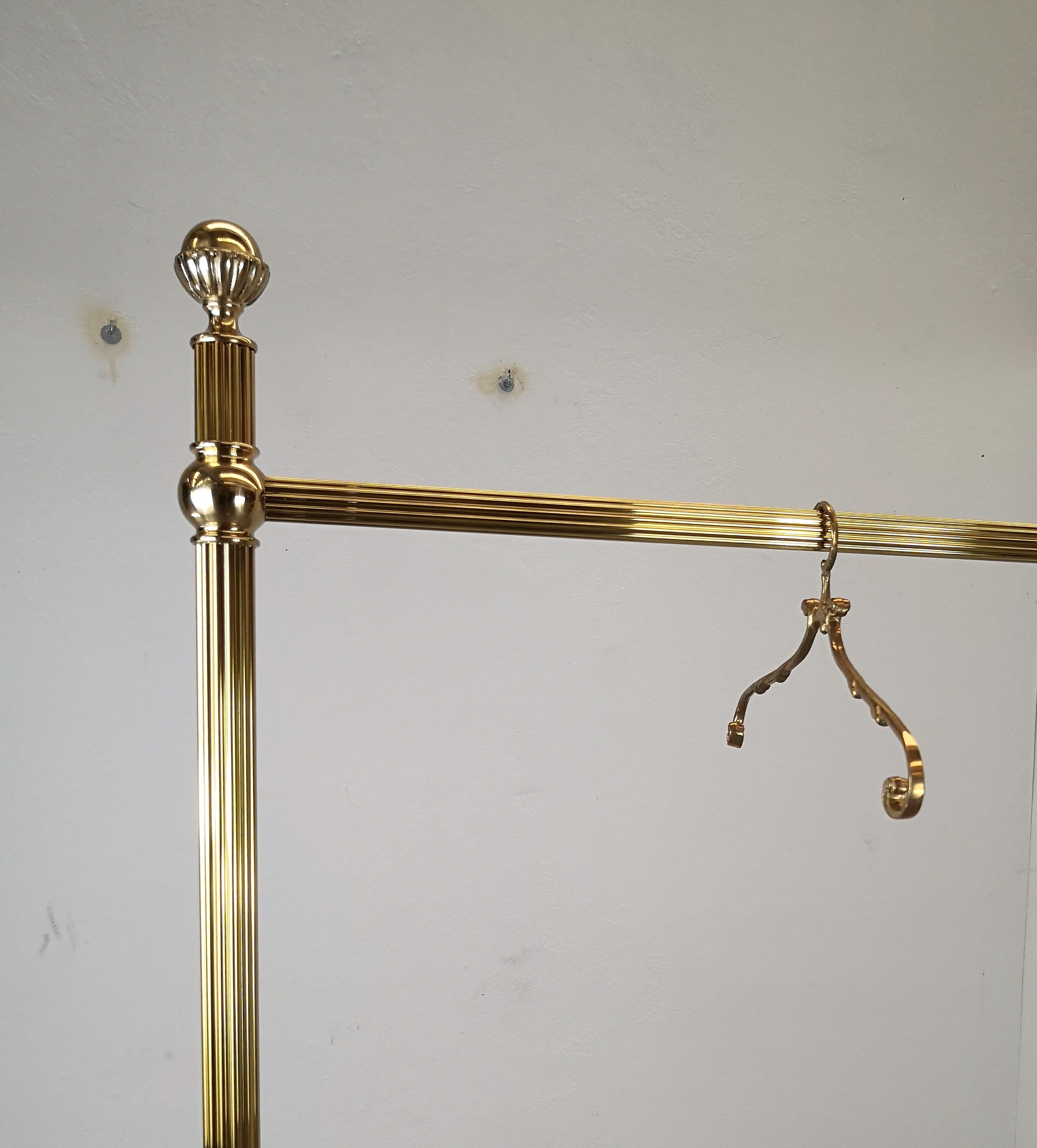 20th Century 1980s Italian Hollywood Regency Neoclassical Solid Brass Coat Hangers For Sale