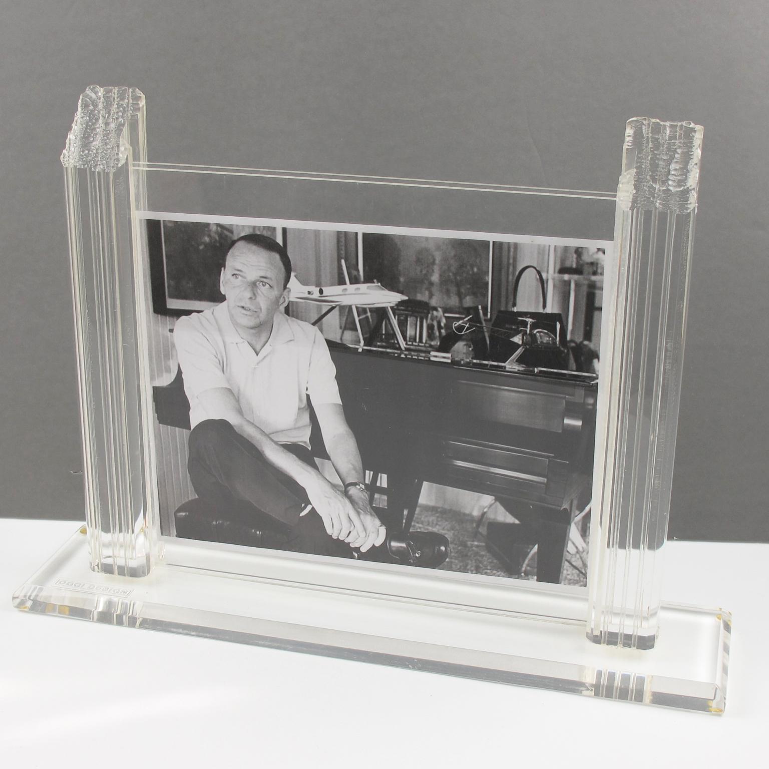 Modern 1980s Italian Lucite Large Picture Frame