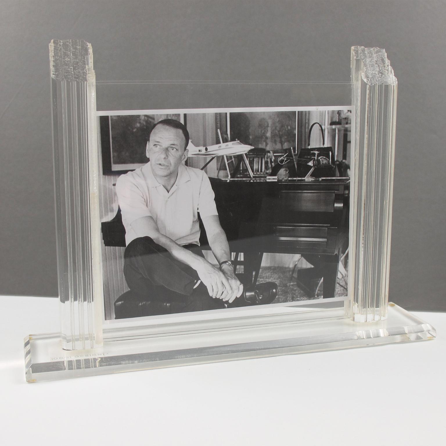 1980s Italian Lucite Large Picture Frame In Excellent Condition In Atlanta, GA