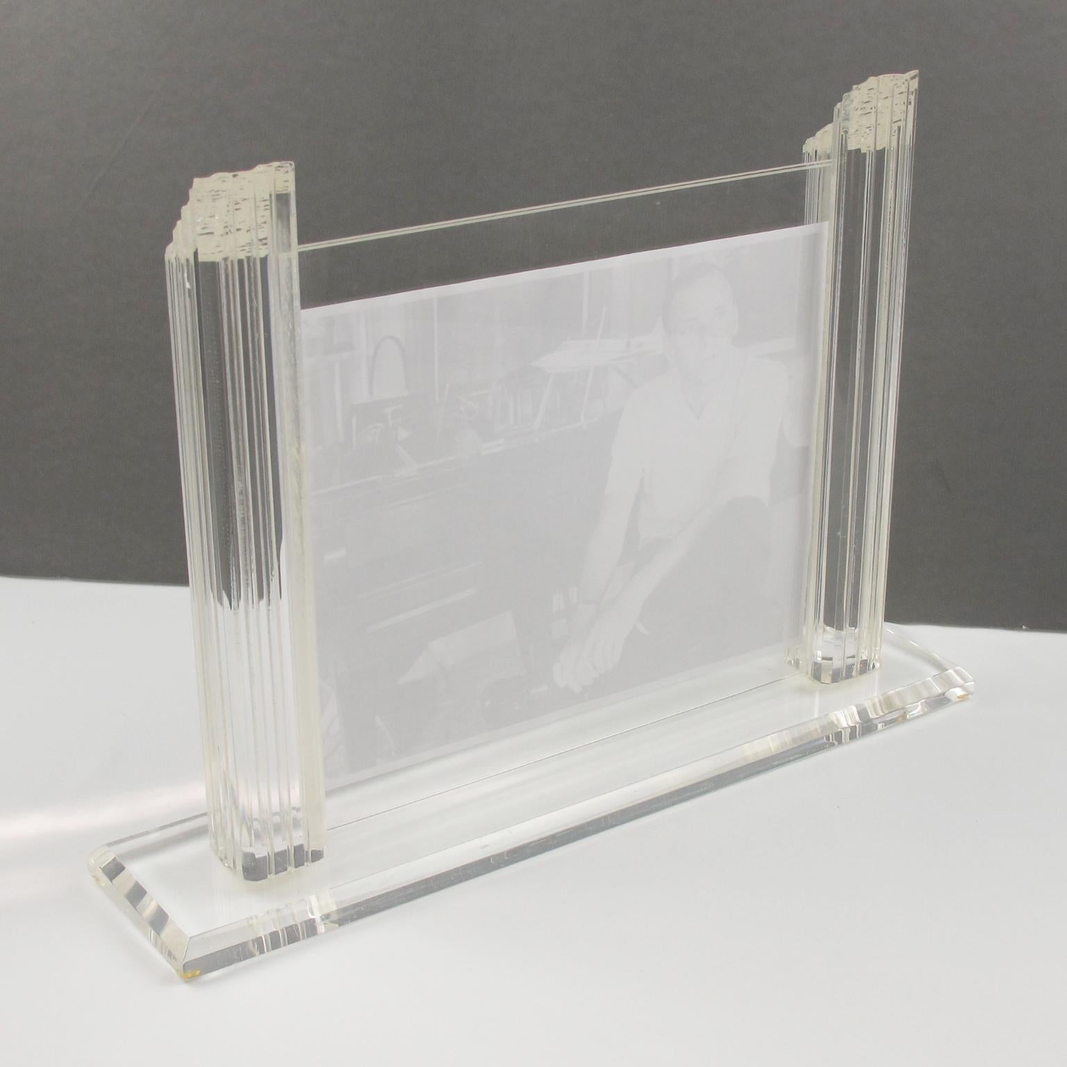 Late 20th Century 1980s Italian Lucite Large Picture Frame