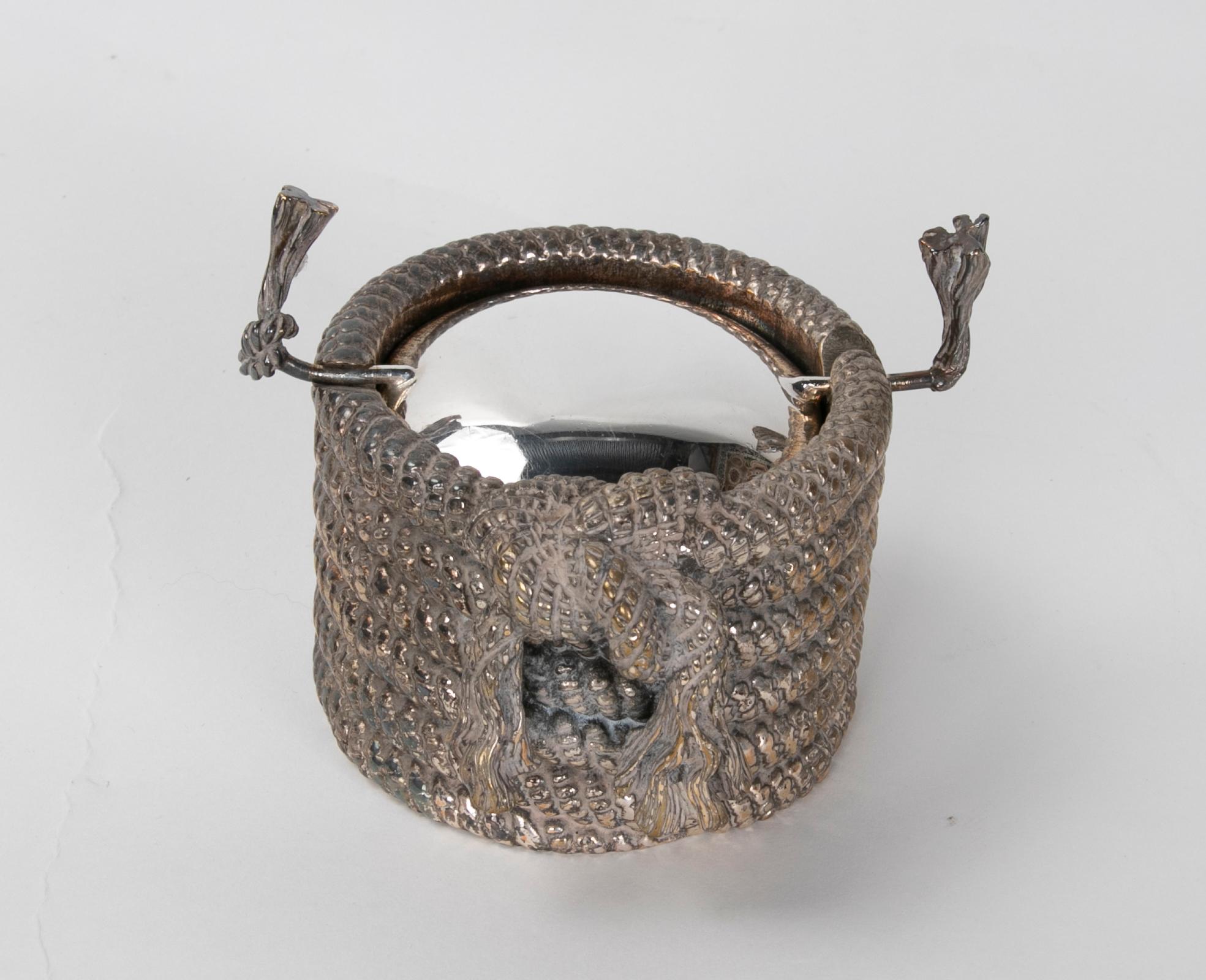 20th Century 1980s Italian Metal Ashtray in the Form of a Rope For Sale