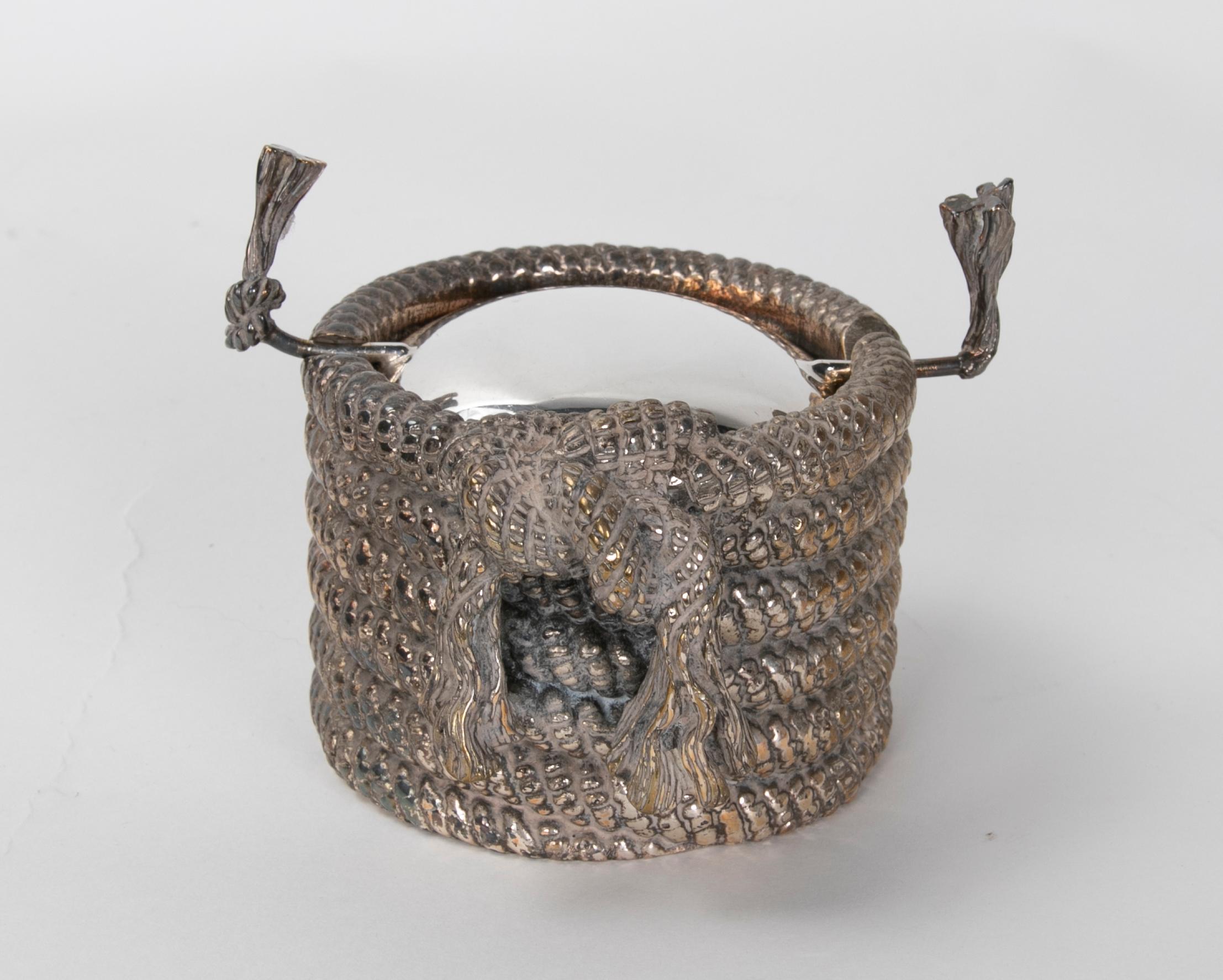 1980s Italian Metal Ashtray in the Form of a Rope For Sale 2