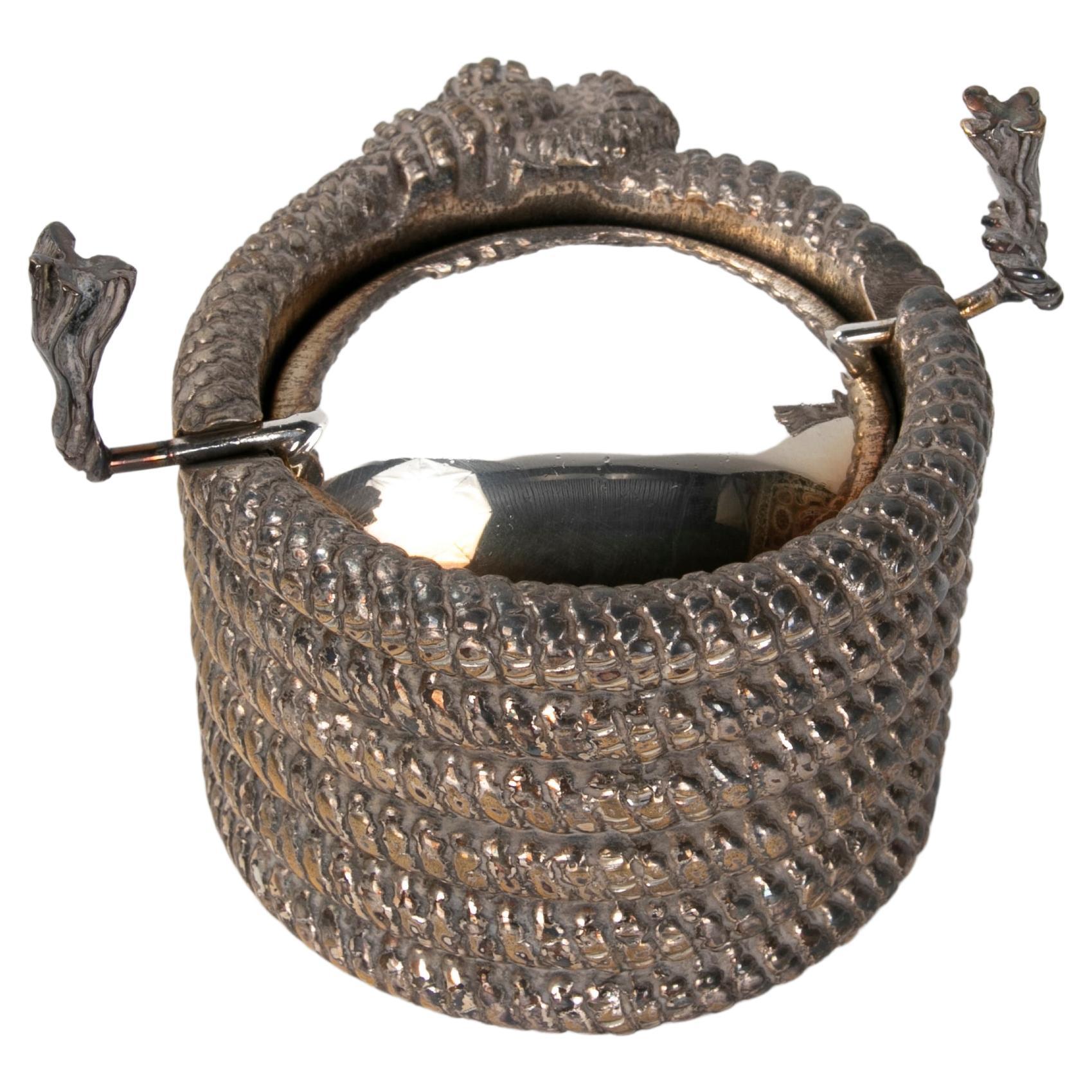 1980s Italian Metal Ashtray in the Form of a Rope For Sale