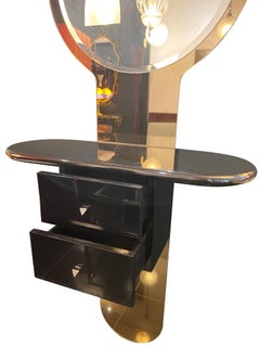 1980s Italian Mirrored Wall Console
