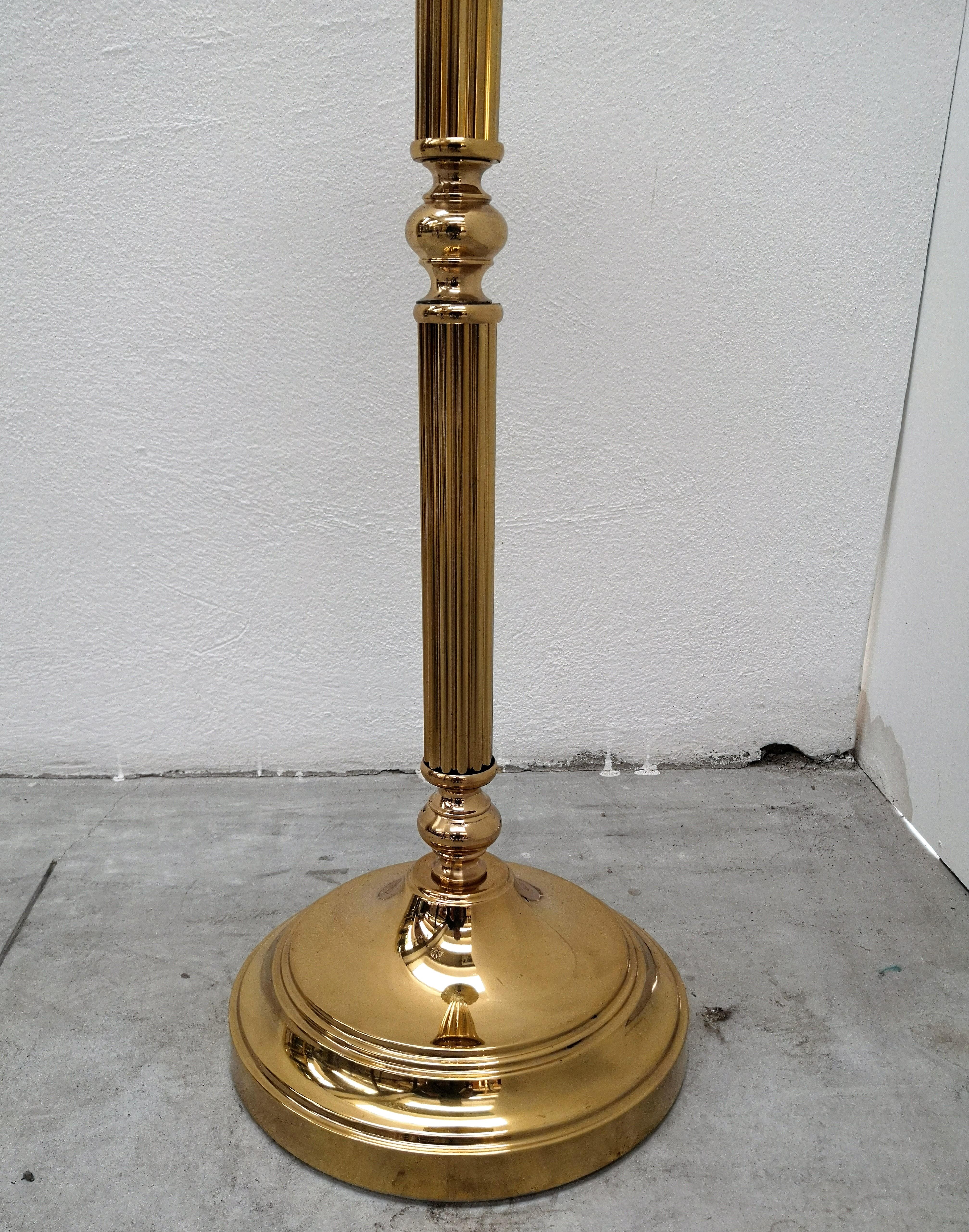 1980s Italian Modern Regency Neoclassical Brass Pedestal, Flower Pot Stand 1