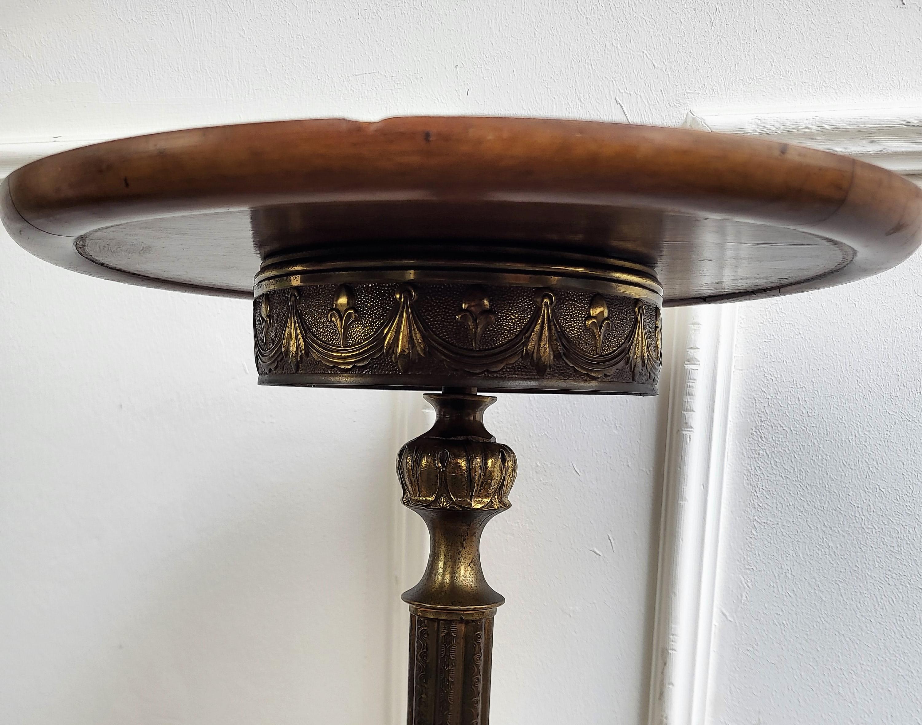 1980s Italian Modern Regency Neoclassical Brass Pedestal, Flower Pot Stand For Sale 1