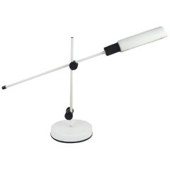 Vintage 1980s Italian Modern White Table Lamp by Veneta Lumi
