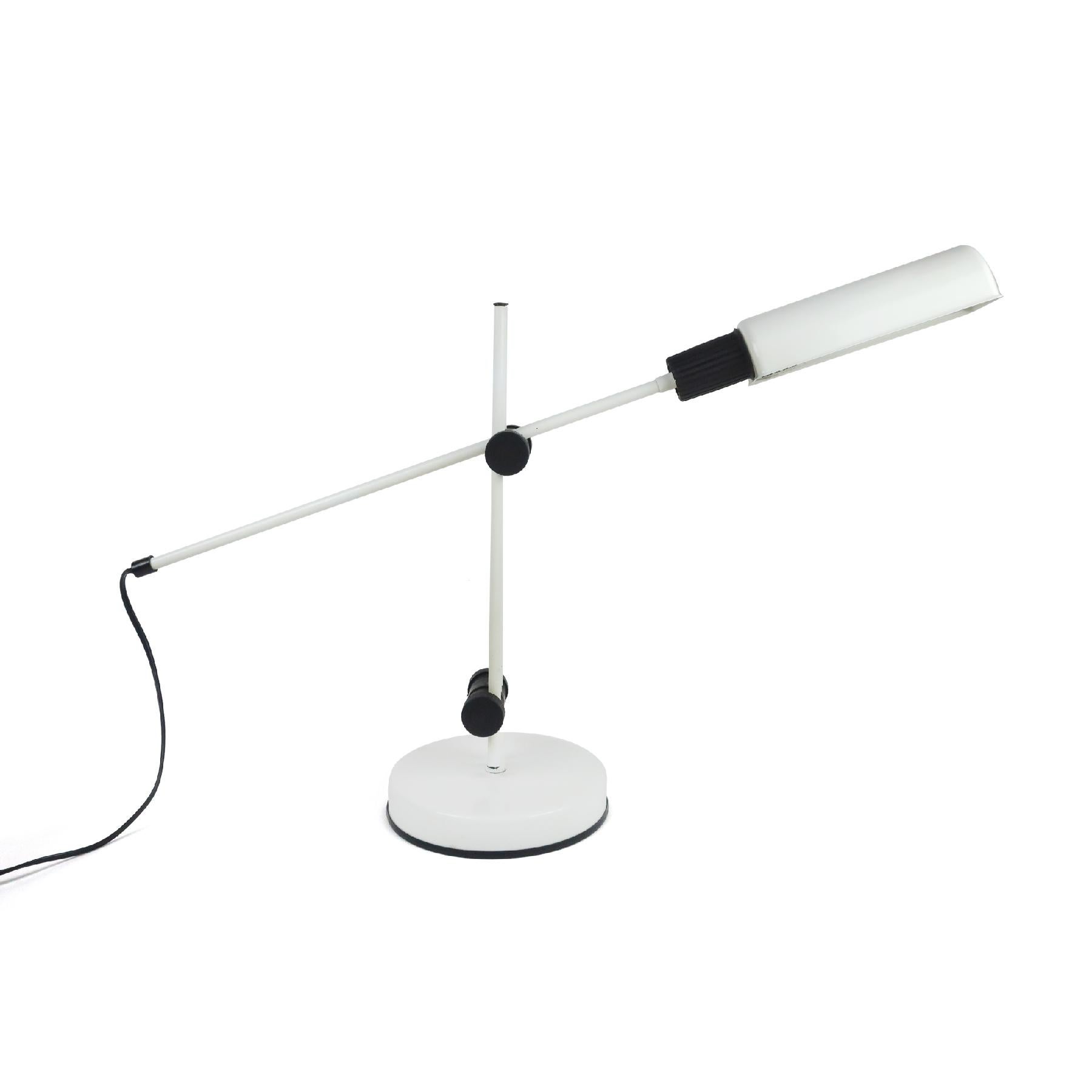 1980s Italian Modern White Table Lamp by Veneta Lumi