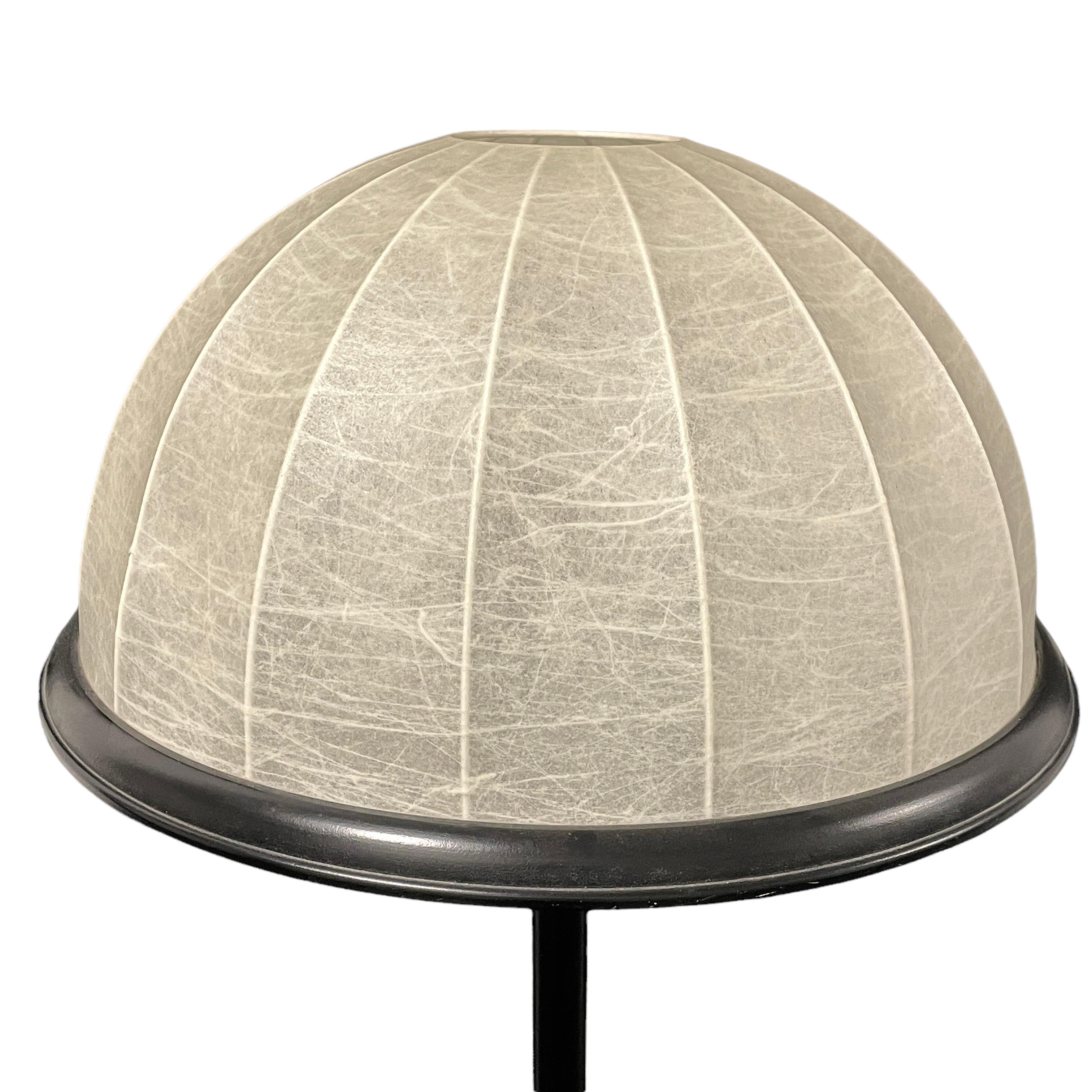1980s, Italian Modern Wood and Cocoon Shade Floor Lamp For Sale 3