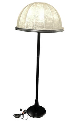 1980s, Italian Modern Wood and Cocoon Shade Floor Lamp
