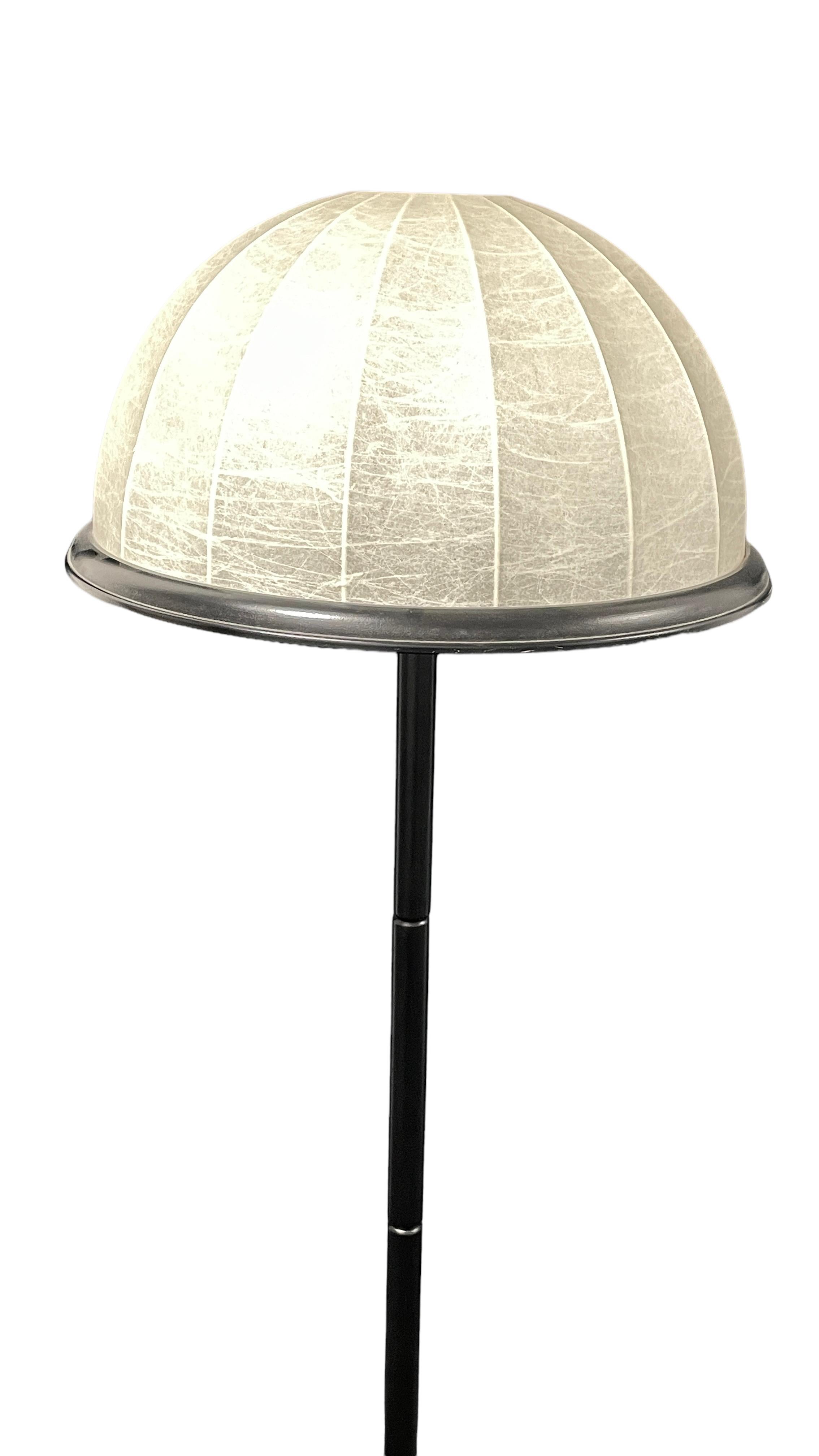German 1980s, Italian Modern Wood and Cocoon Shade Floor Lamp For Sale