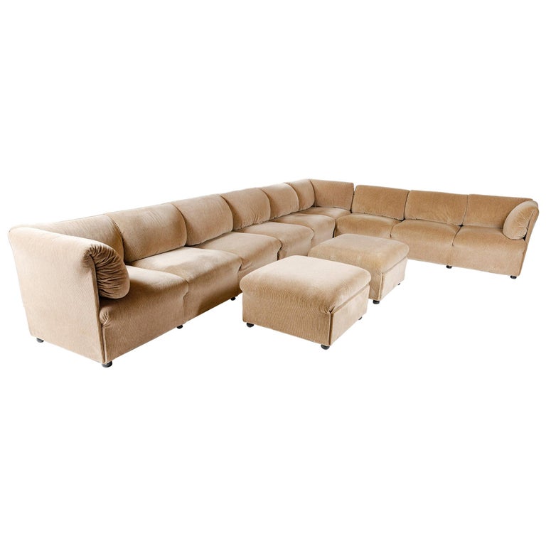 1980s Italian Modular Sofa By Cassina, Macy S Milano Brown Sectional Leather Sofa