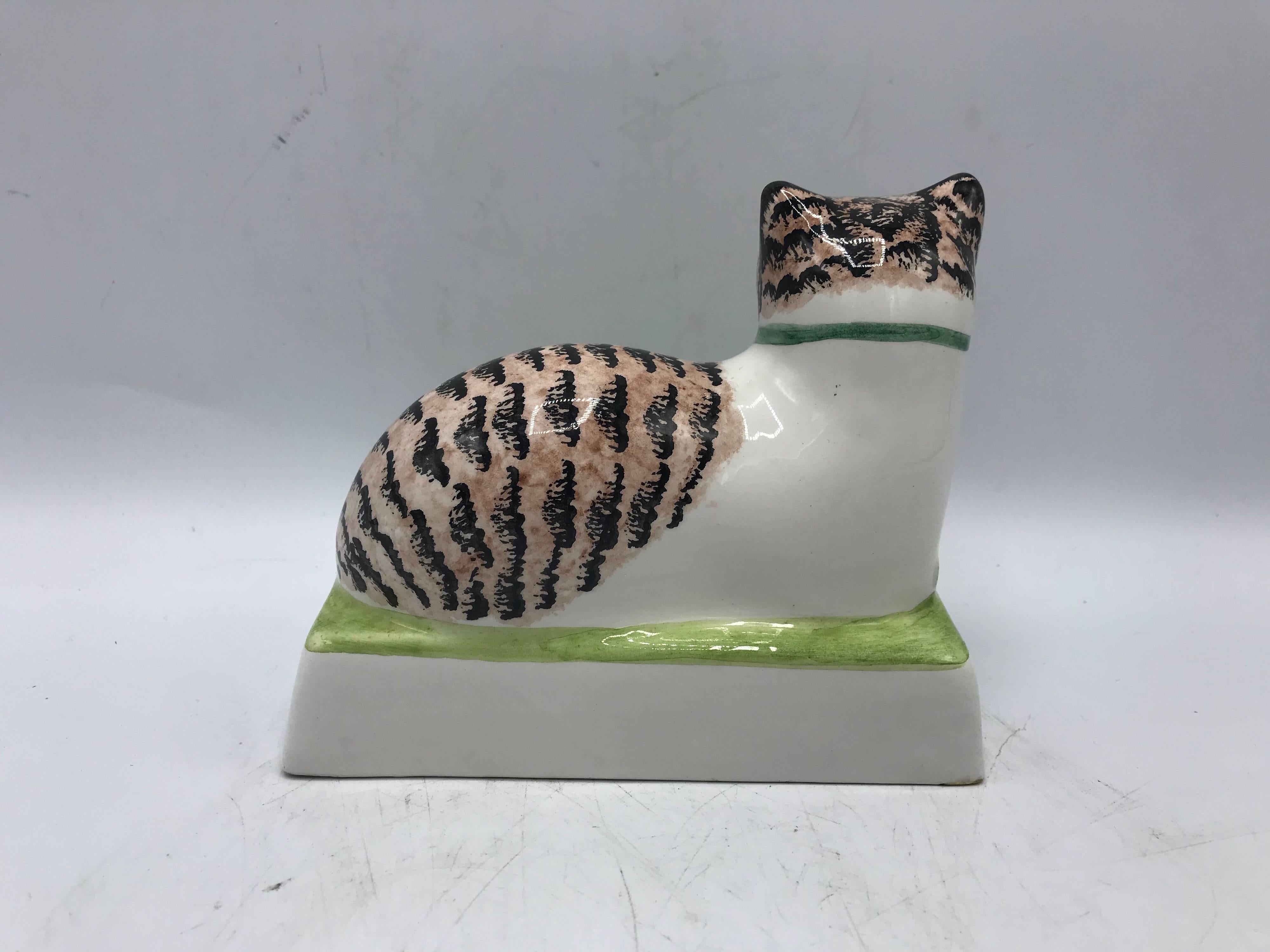 1980s Italian Mottahedeh Cat Sculpture In Excellent Condition In Richmond, VA