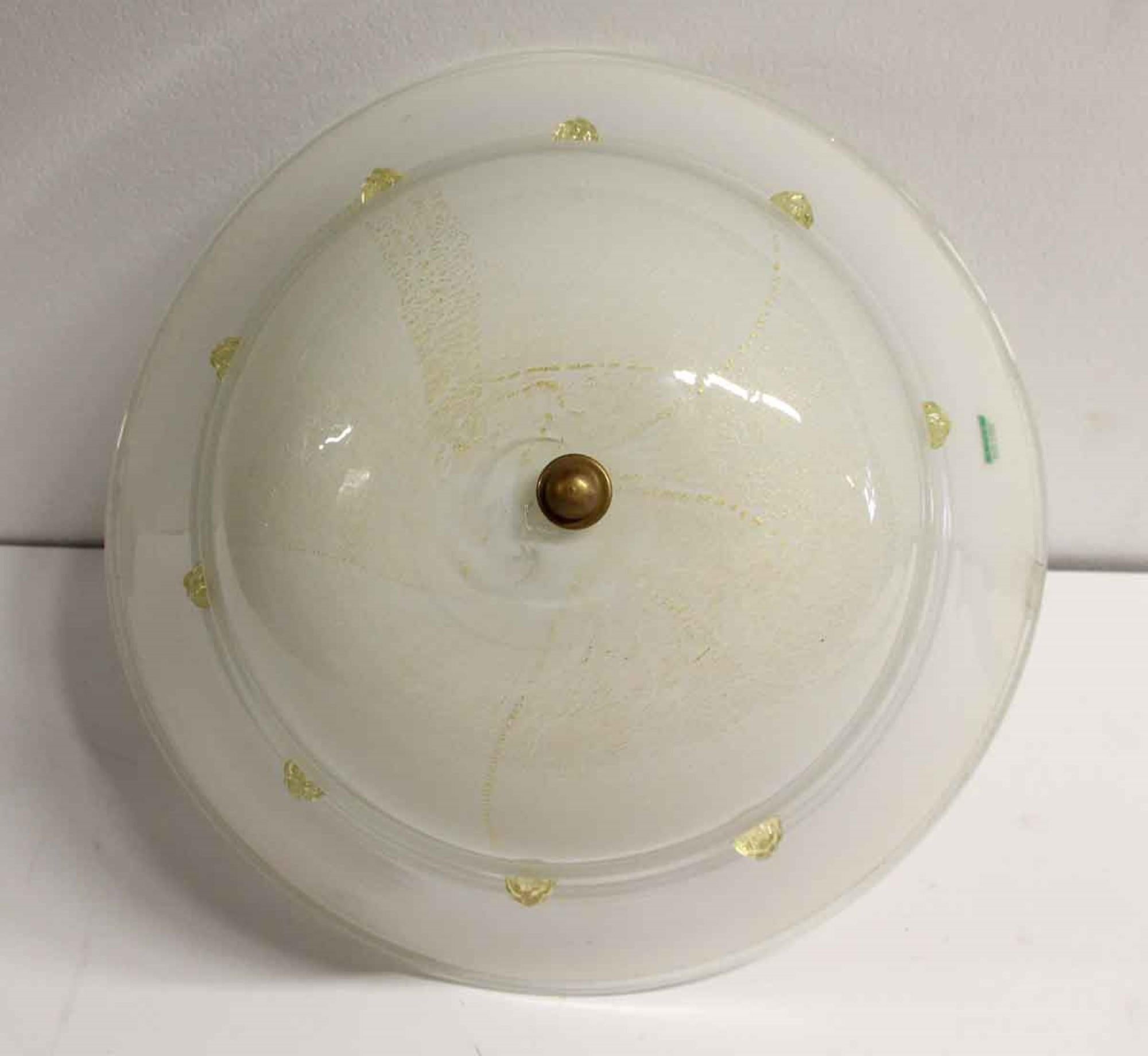 Mid-Century Modern Italian Murano Glass Flush Mount Fixture Blown Glass Quantity Available