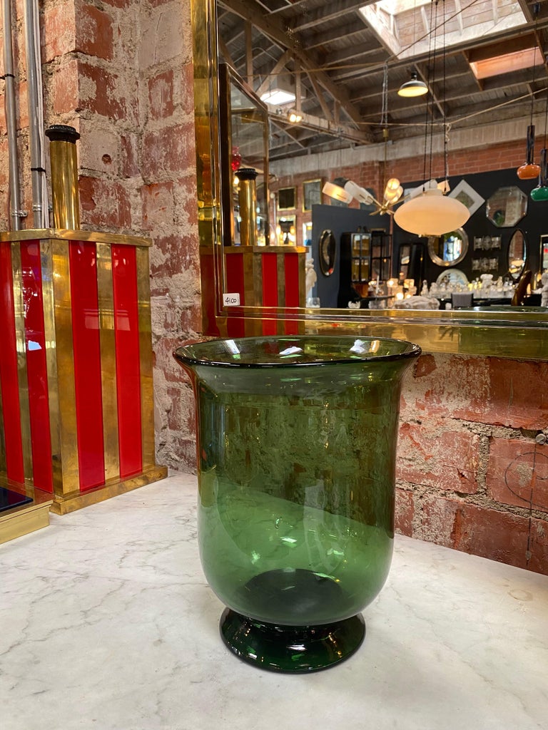 1980s Italian Murano Green Vase For Sale 2