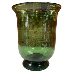 1980s Italian Murano Green Vase