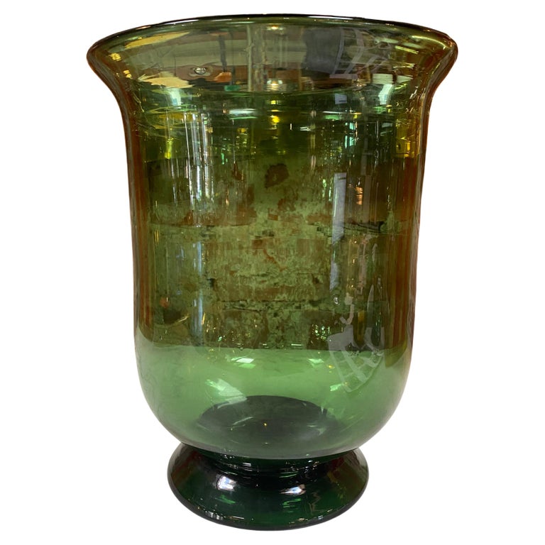 1980s Italian Murano Green Vase For Sale