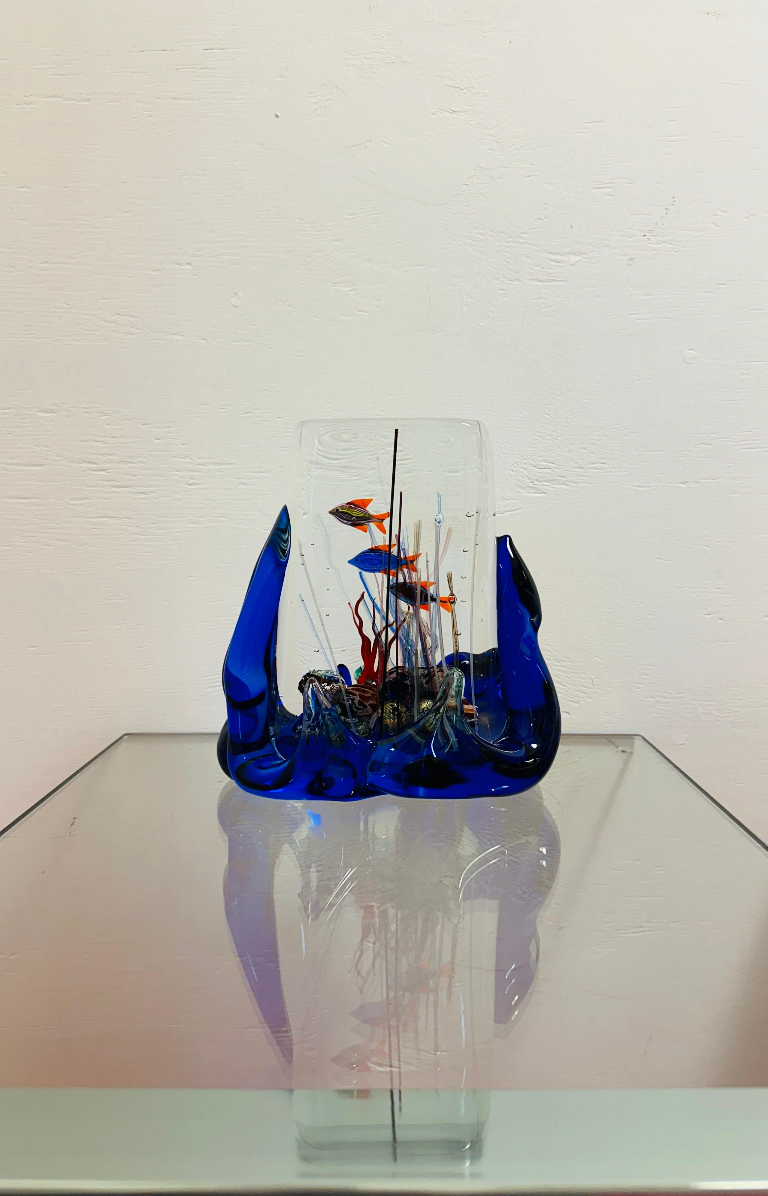 Acquario in vetro soffiato a mano di Murano degli anni '80 di Studio A Murano in vendita 2