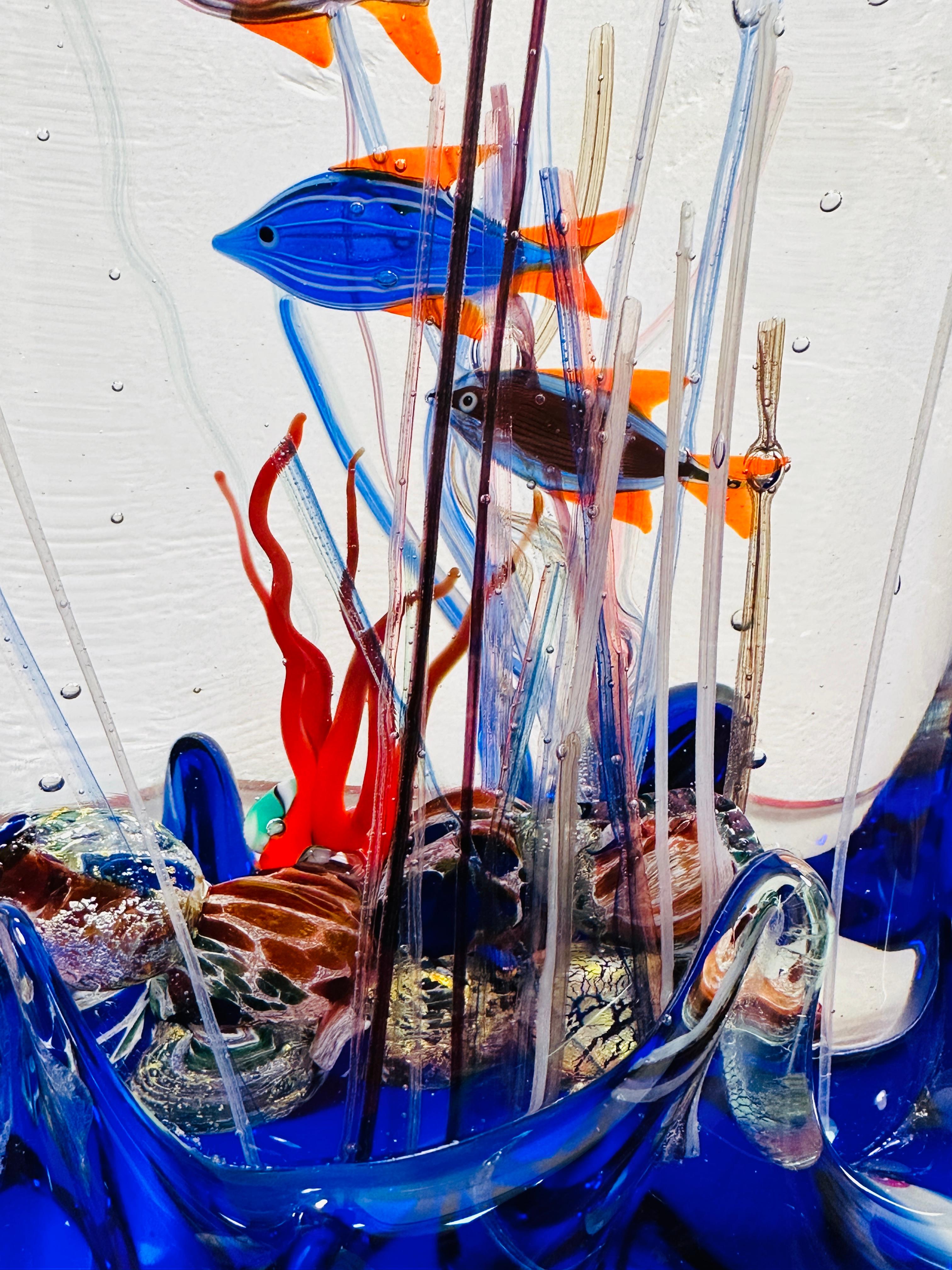 Acquario in vetro soffiato a mano di Murano degli anni '80 di Studio A Murano in vendita 5