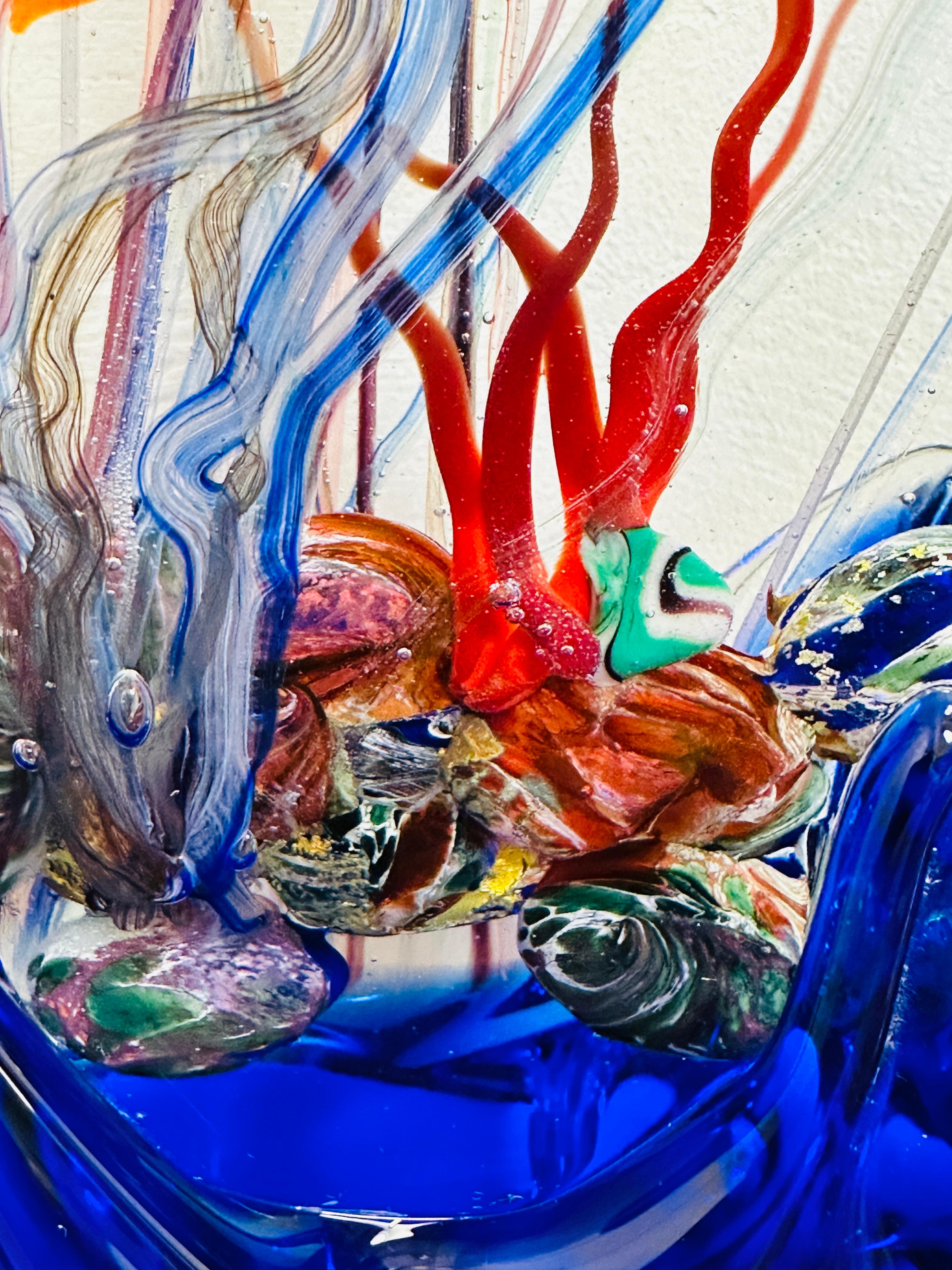Acquario in vetro soffiato a mano di Murano degli anni '80 di Studio A Murano in vendita 7
