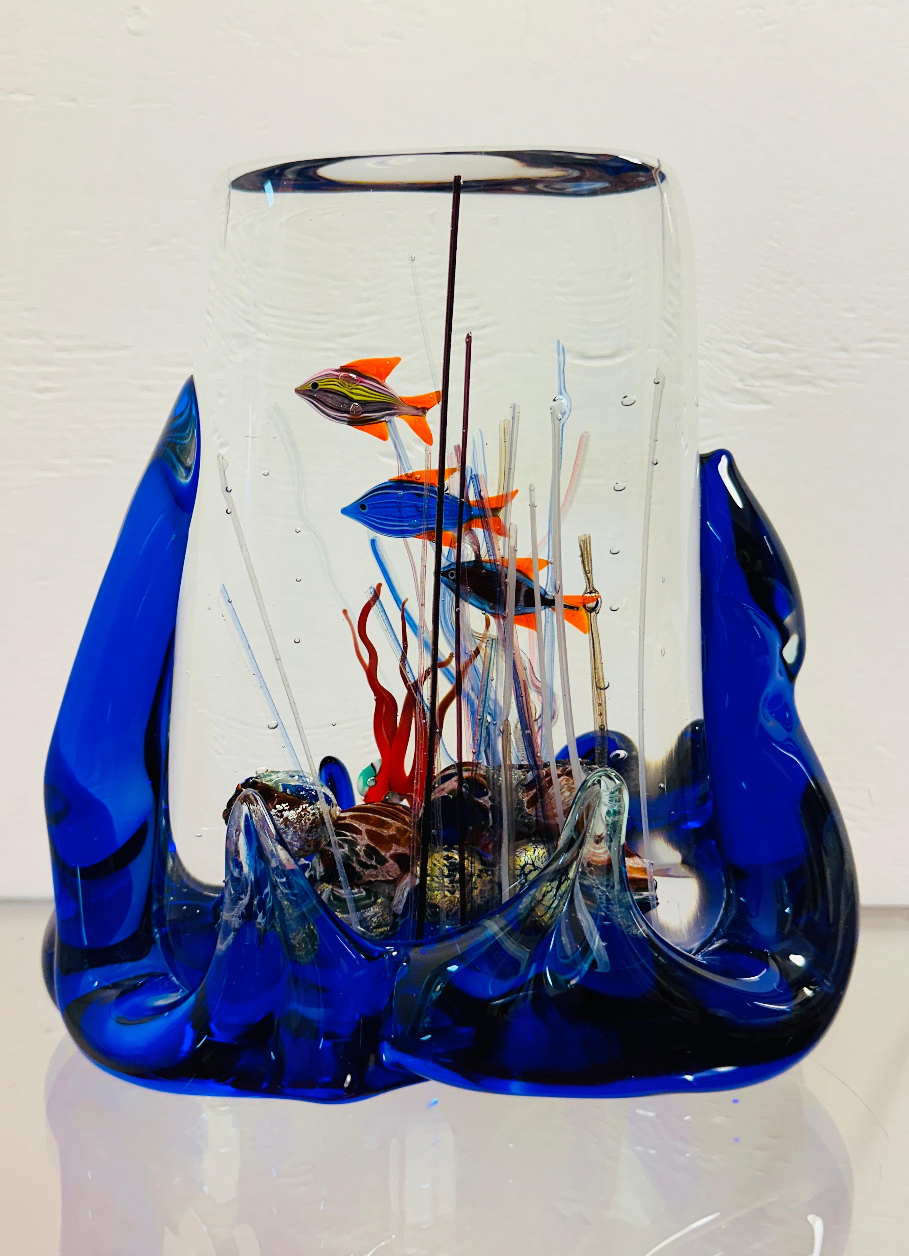Cinese Acquario in vetro soffiato a mano di Murano degli anni '80 di Studio A Murano in vendita