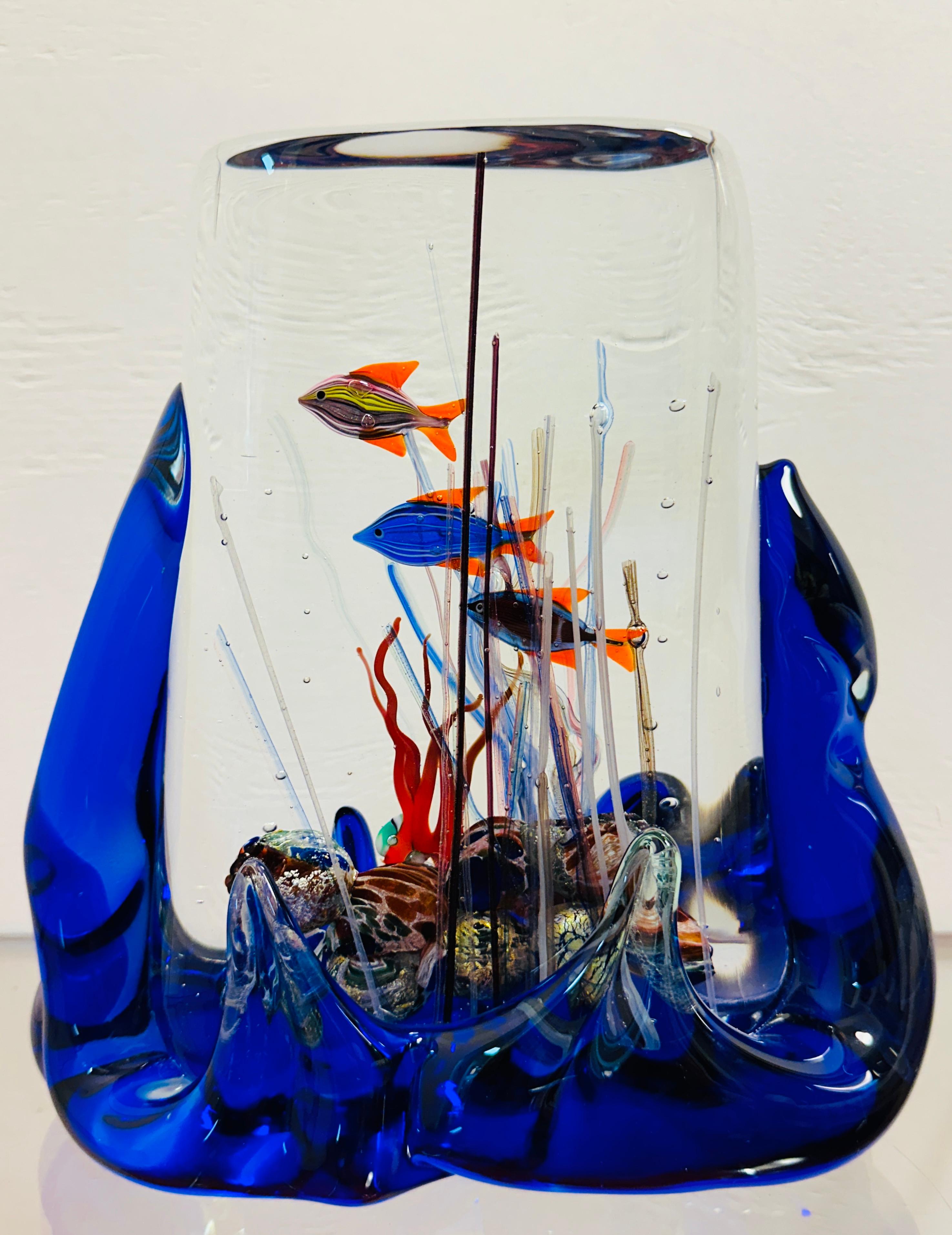 Acquario in vetro soffiato a mano di Murano degli anni '80 di Studio A Murano In condizioni buone in vendita a London, England