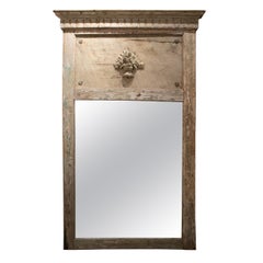 1980s Italian Painted Trumeau Wooden Mirror