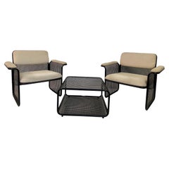 1980S Italian Pair Of Armchairs And Coffee Table By Talin