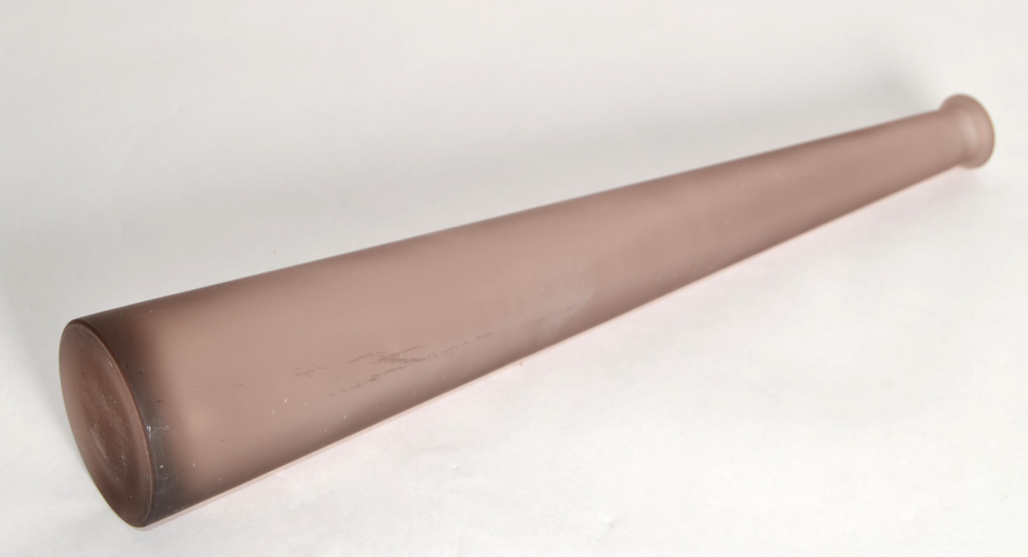 Vaso di vetro a forma di grano Scavo, lavanda pallida, anni '80, italiano, Mid-Century Modern in vendita 1