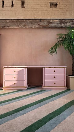 1980s Italian pink vanity desk