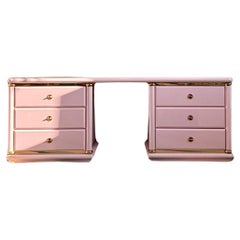 1980s Italian pink vanity desk