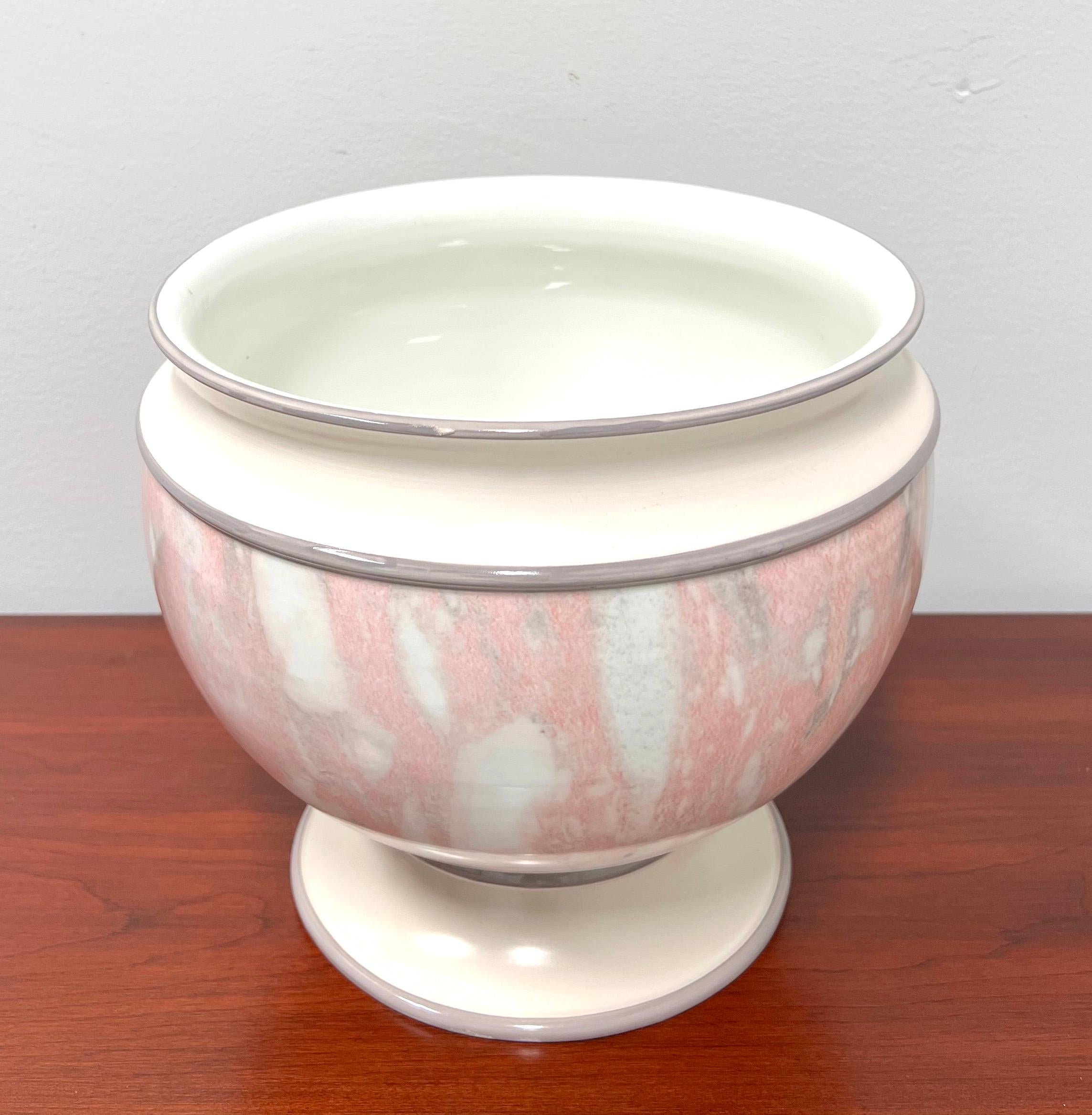 Other 1980's Italian Porcelain Large Footed Centerpiece Bowl For Sale