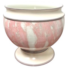 Vintage 1980's Italian Porcelain Large Footed Centerpiece Bowl