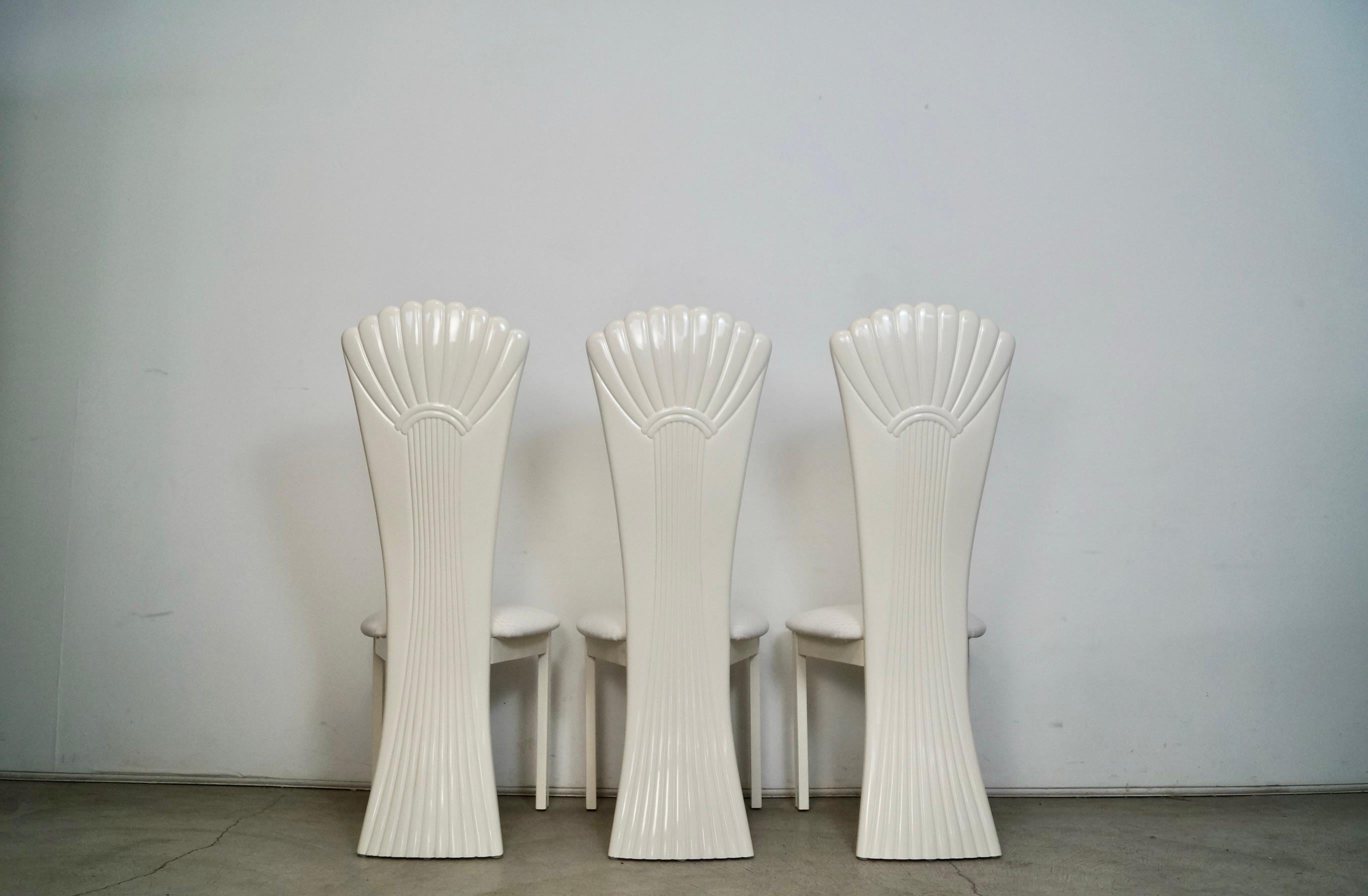 1980's Italian Postmodern Art Deco Najarian Dining Chairs - Set of 3 In Good Condition For Sale In Burbank, CA