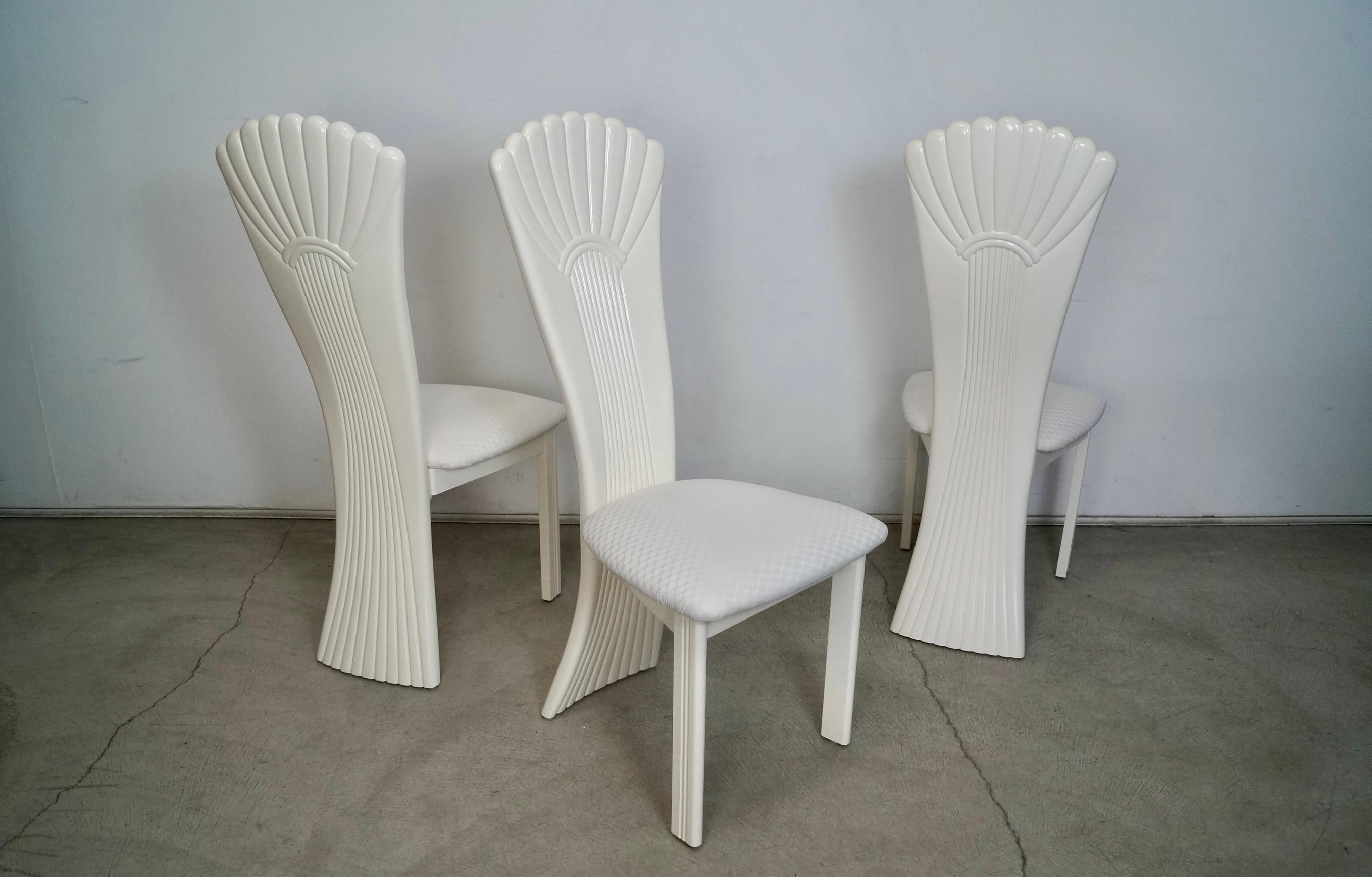 1980's Italian Postmodern Art Deco Najarian Dining Chairs - Set of 3 For Sale 1