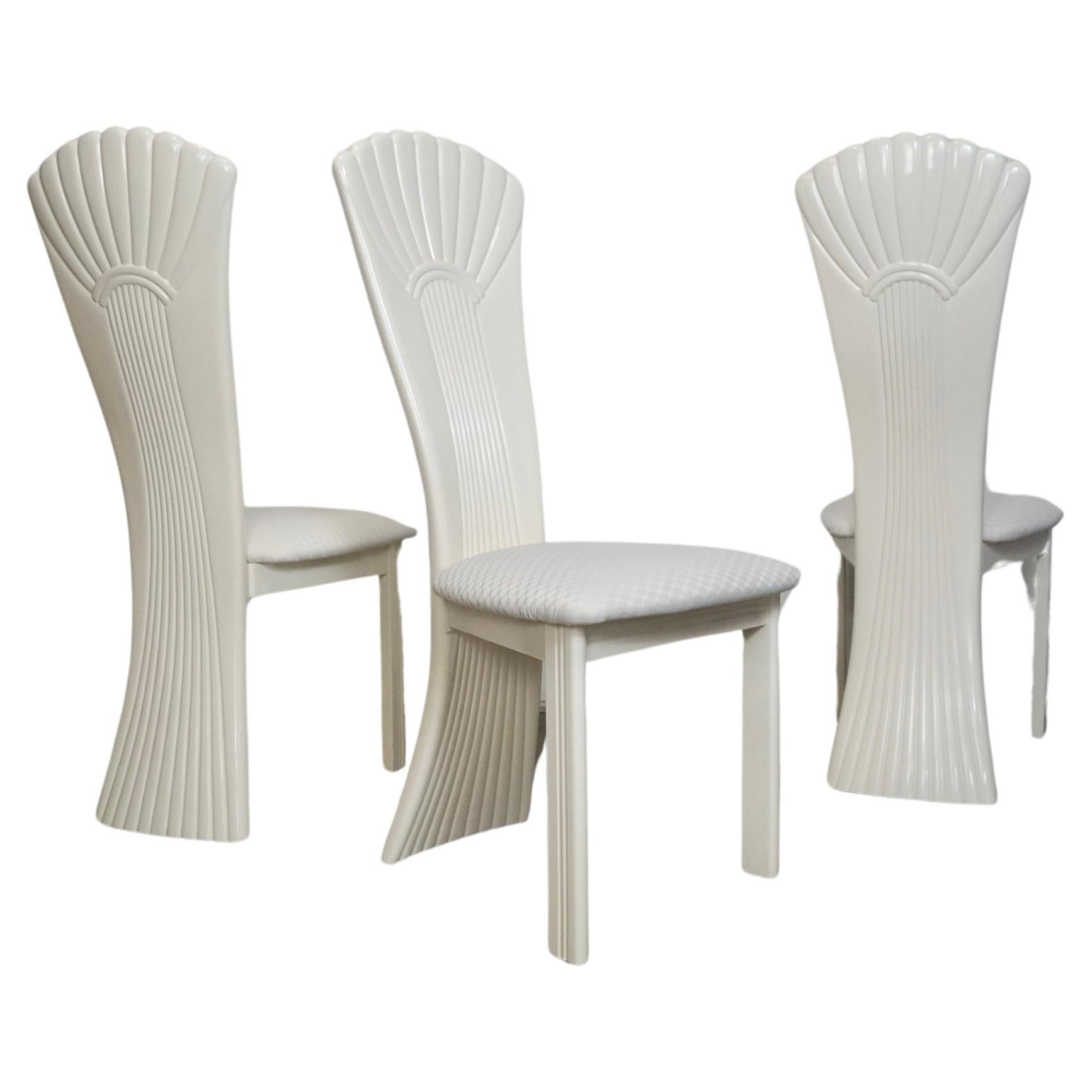 1980's Italian Postmodern Art Deco Najarian Dining Chairs - Set of 3 For Sale