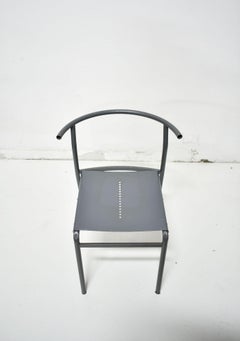 1980s, Italian Postmodern Metal Cafè Chair, Attributed to Philippe Starck