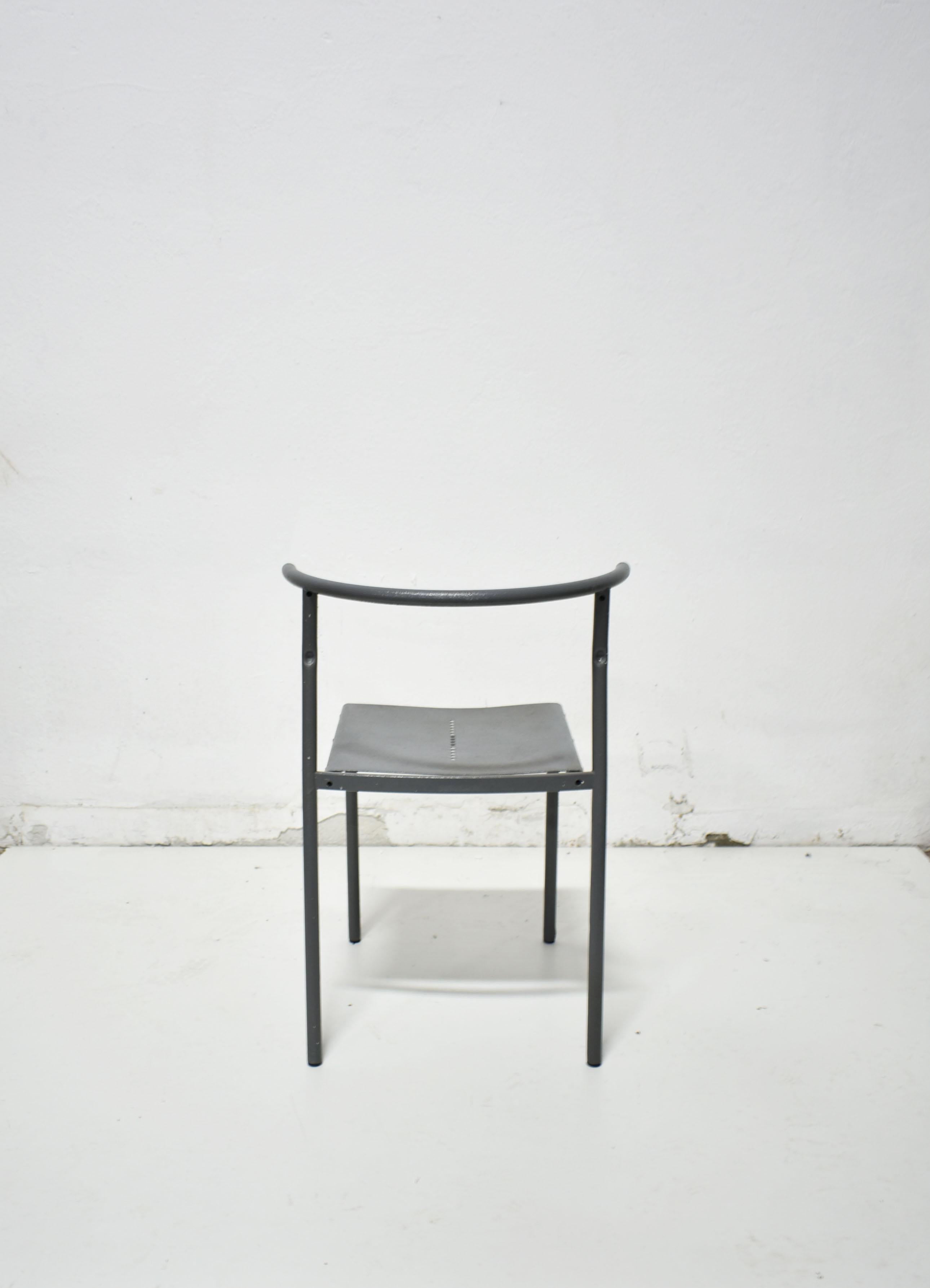 1980s, Italian Postmodern Metal Cafè Chair, Attributed to Philippe Starck 1