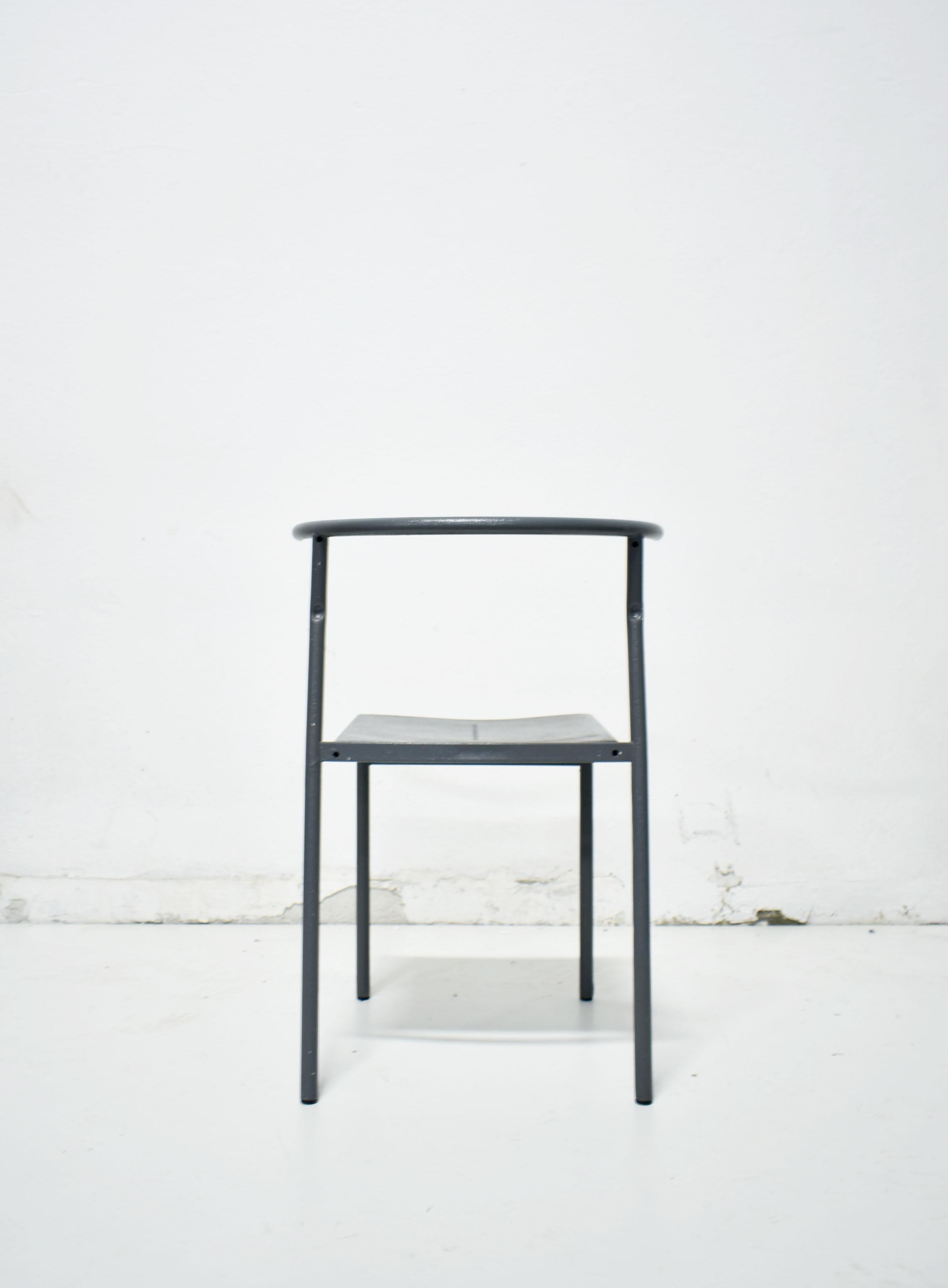 1980s, Italian Postmodern Metal Cafè Chair, Attributed to Philippe Starck 2