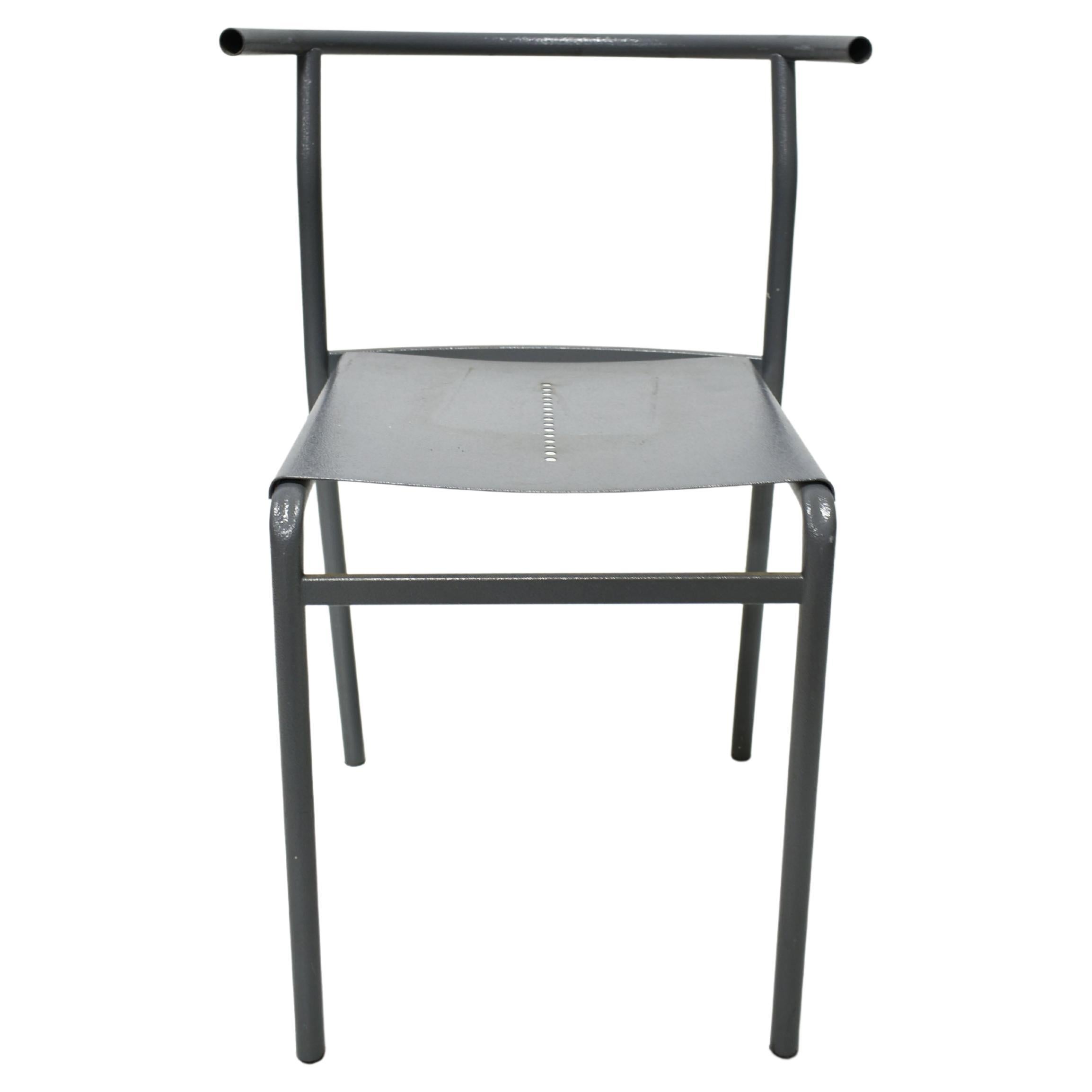 1980s, Italian Postmodern Metal Cafè Chair, Attributed to Philippe Starck