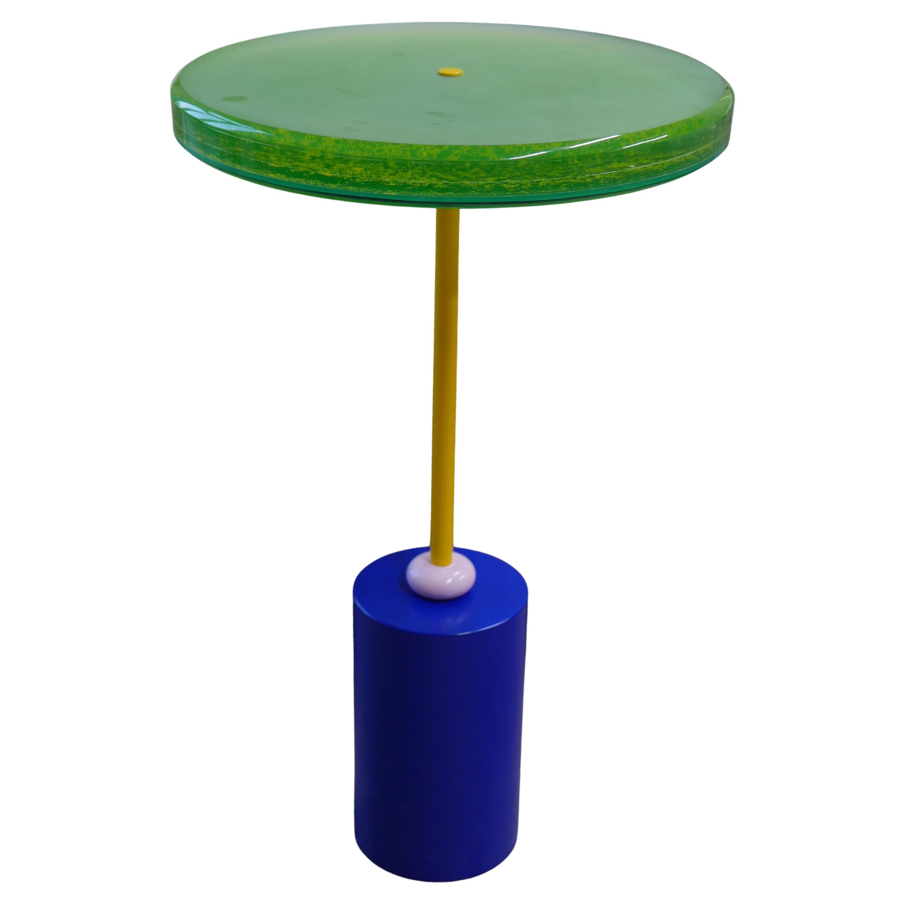 1980s Italian Postmodern Resin and Metal Side Table - One Available