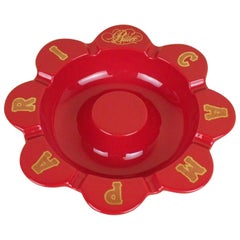 1980s Italian Red Original Bitter Campari Ashtray in Ceramic by Thun Design