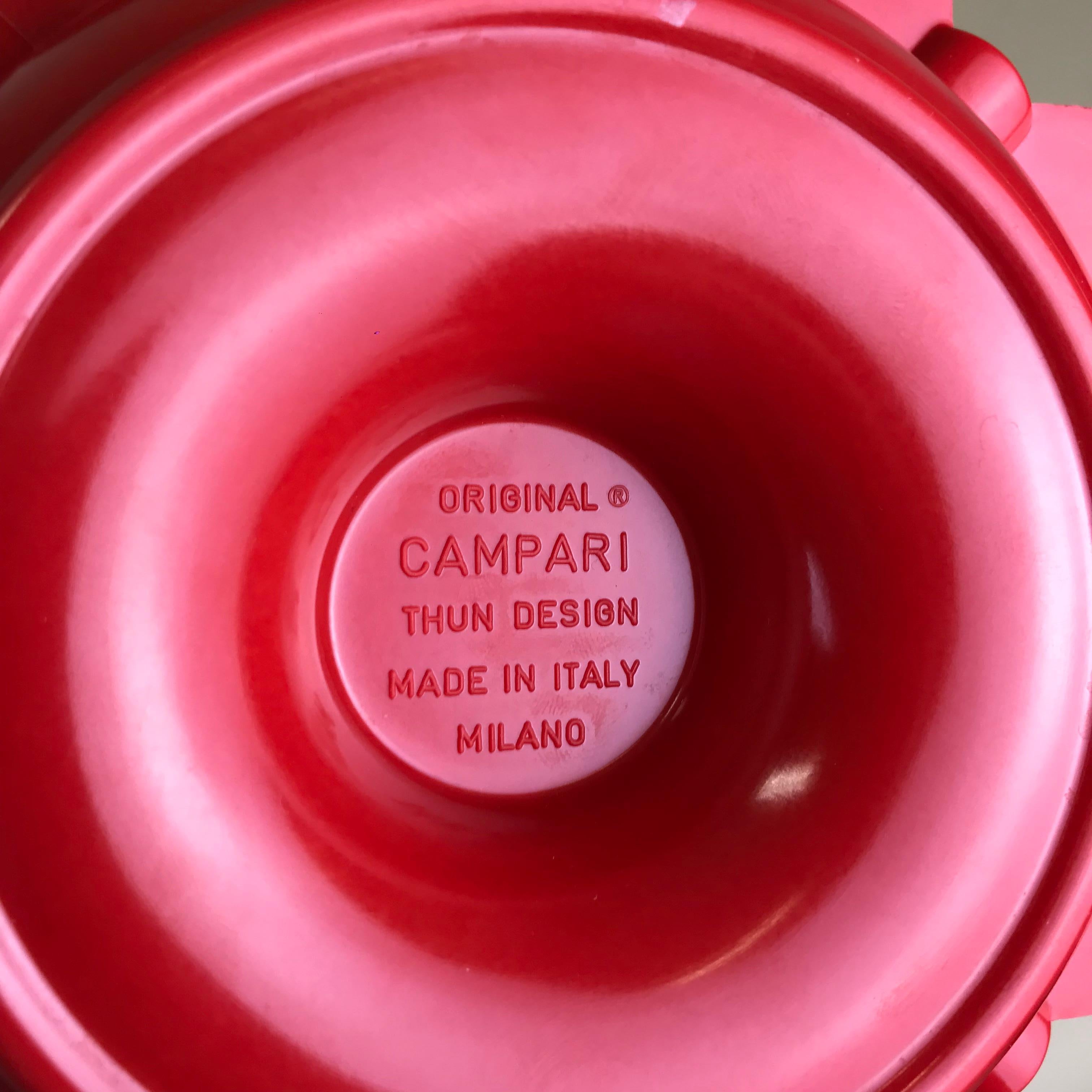 1980s Italian Red Original Campari Soda Ashtray in Plastic by Thun Design 5
