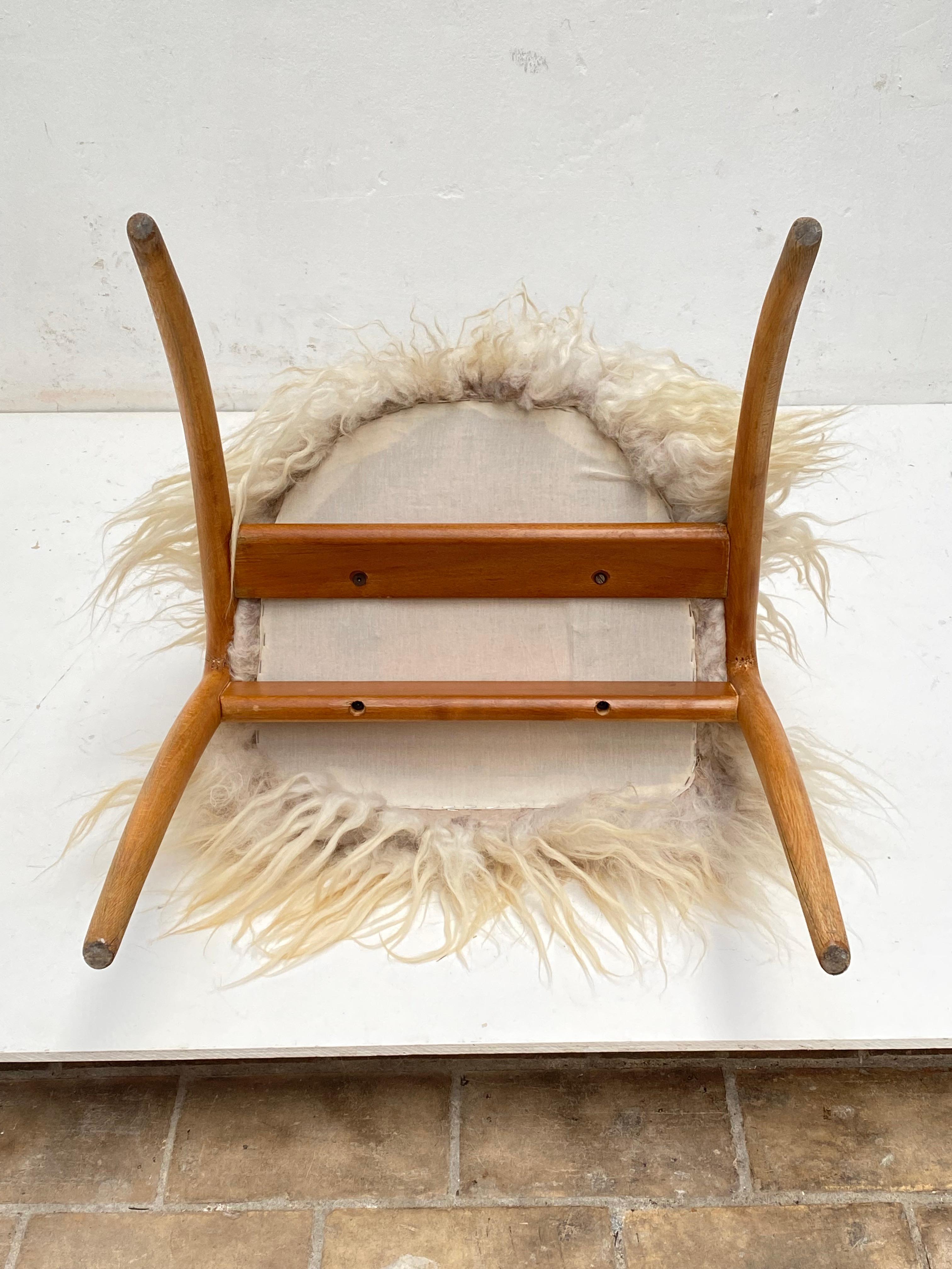 1980's Italian Sculptural Birch Chair by A. Sibau Custom Felted Wool Upholstery  9