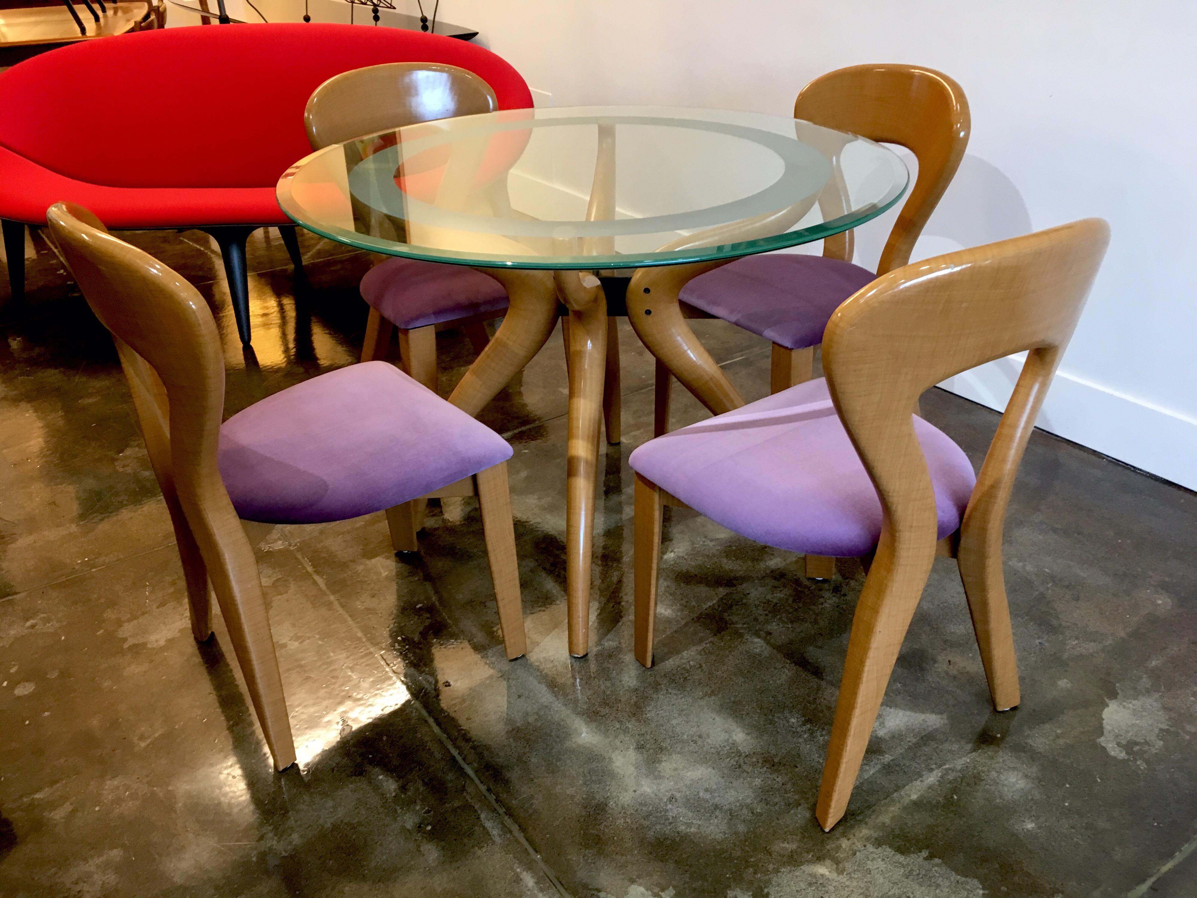 Upholstery 1980s Italian Sculptural Dining Suite For Sale