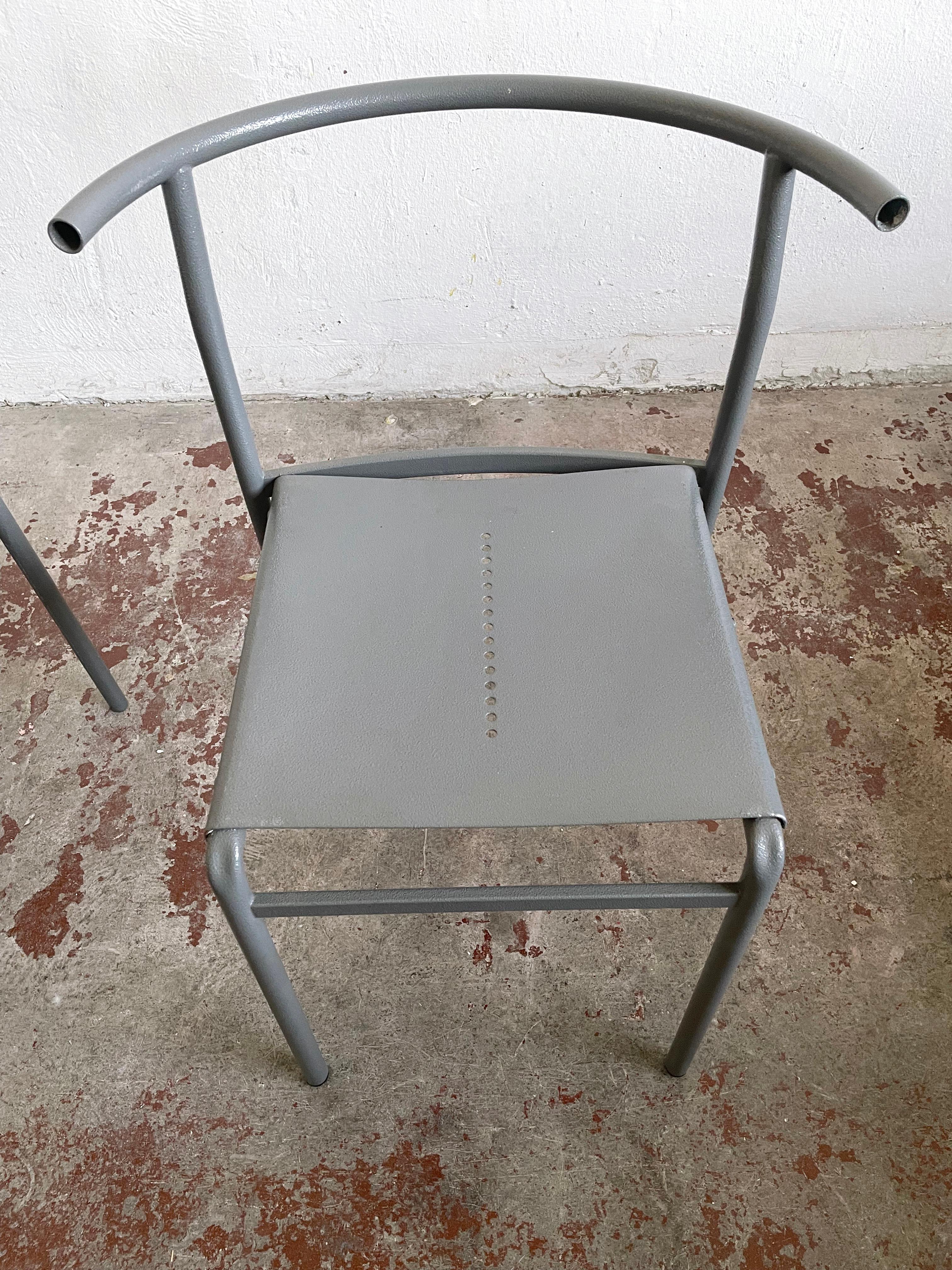 1980s Italian Stacking Metal Cafè Chair, Attributed to Philippe Starck 3