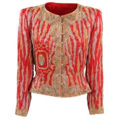 1980s Italian Tailored Silk Beaded Jacket