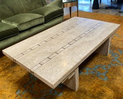 1980s Italian Travertine Coffee Table