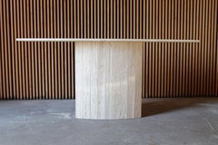 1980s Italian Travertine Console Table